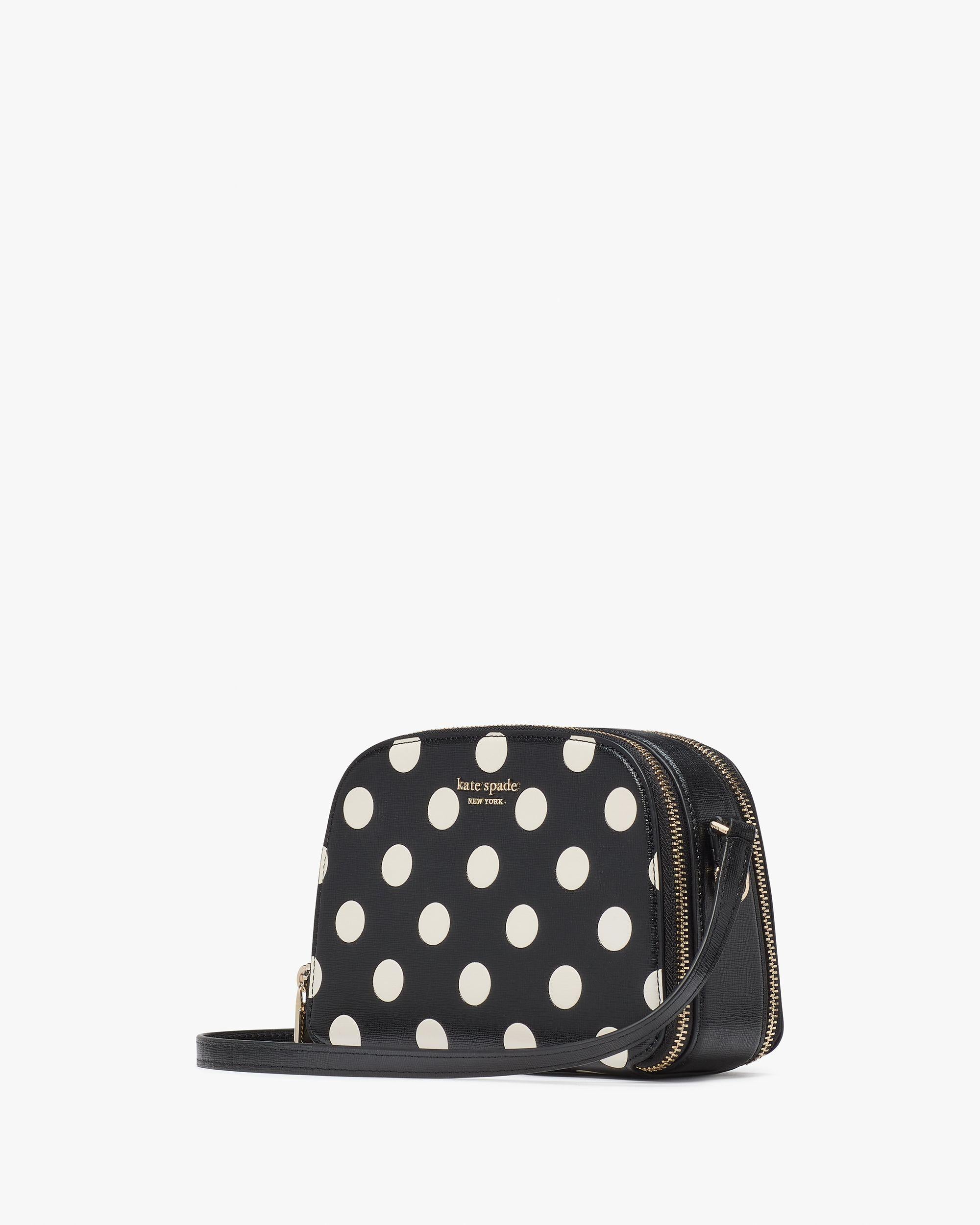 KJ891-Devin Breezy Dot Double Zip Dome Crossbody-Black Multi