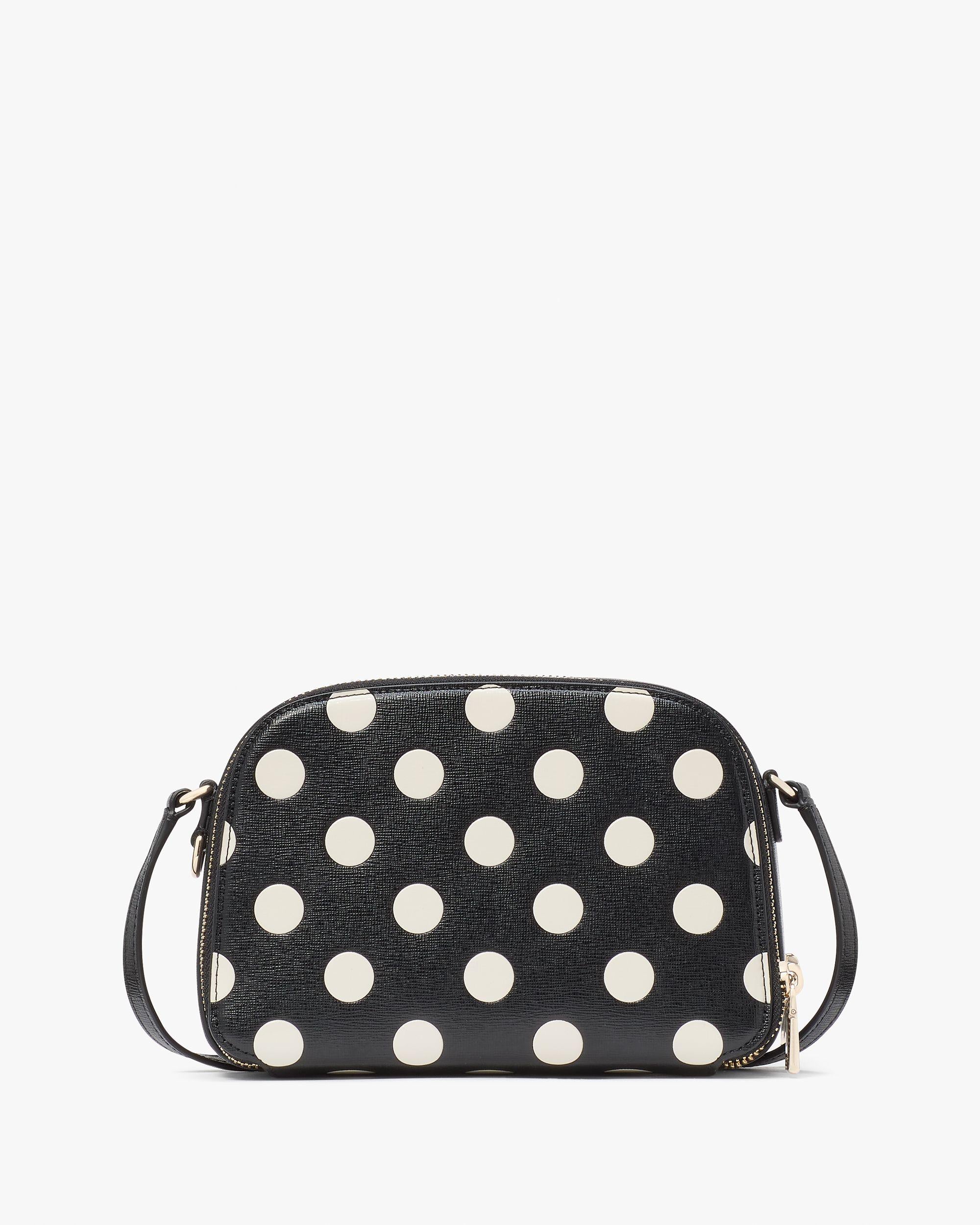 KJ891-Devin Breezy Dot Double Zip Dome Crossbody-Black Multi