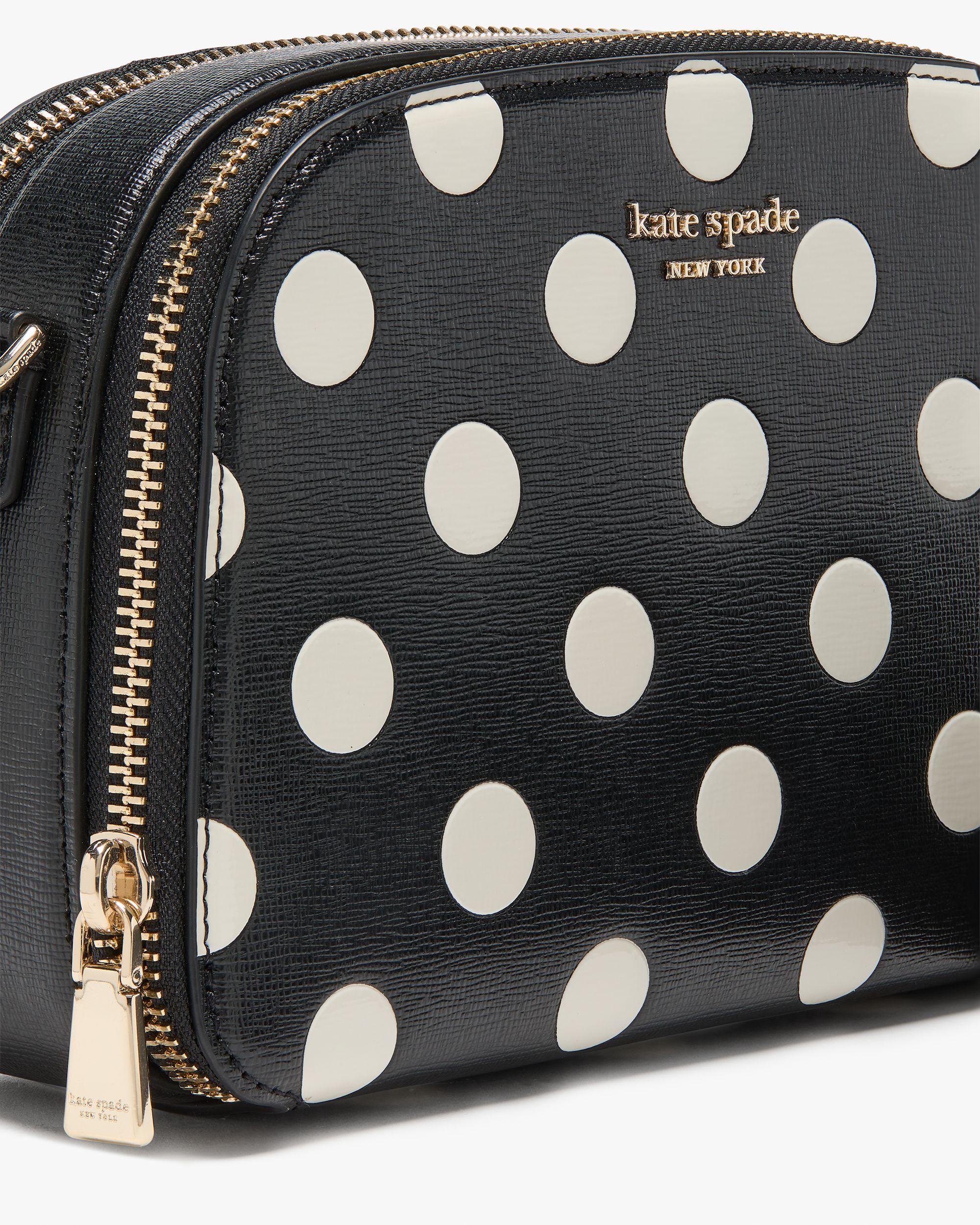 KJ891-Devin Breezy Dot Double Zip Dome Crossbody-Black Multi