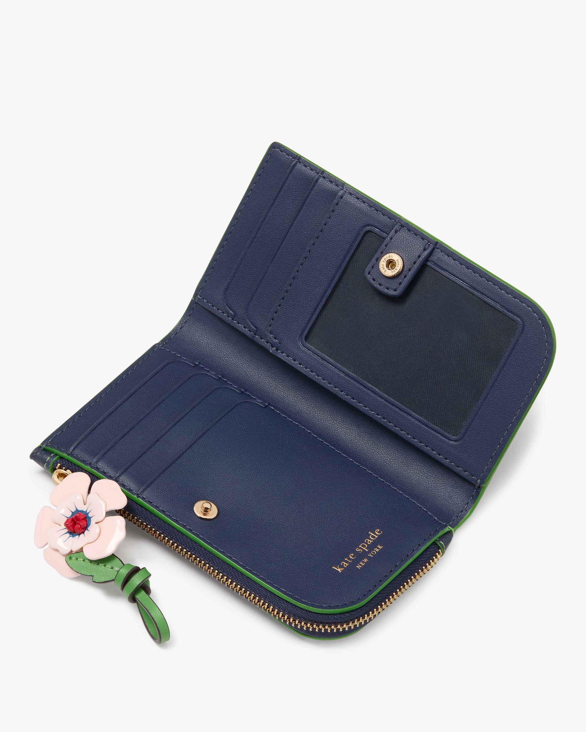 KJ893-In The Garden Small Slim Bifold Wallet-Parisian Navy Multi