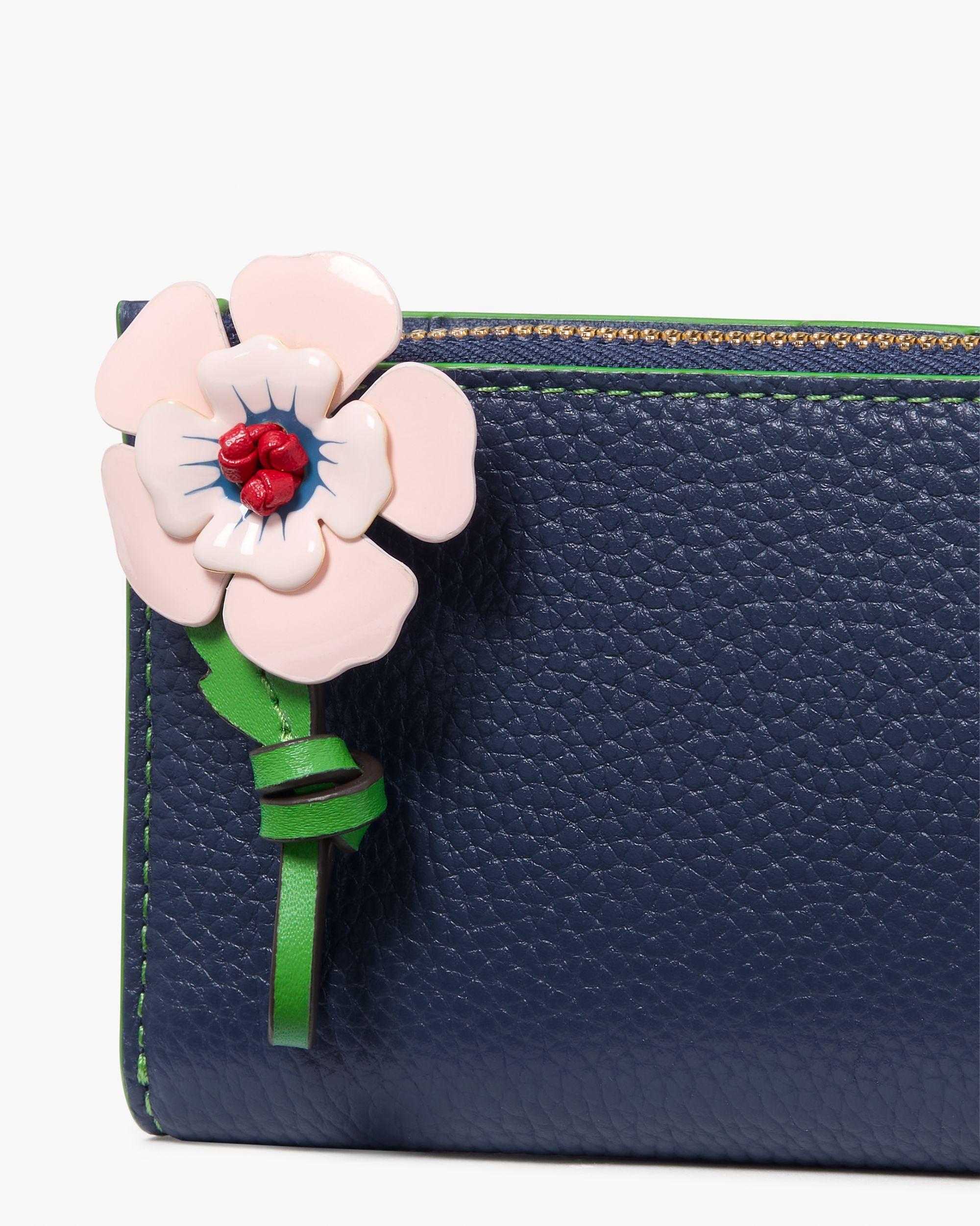 KJ893-In The Garden Small Slim Bifold Wallet-Parisian Navy Multi