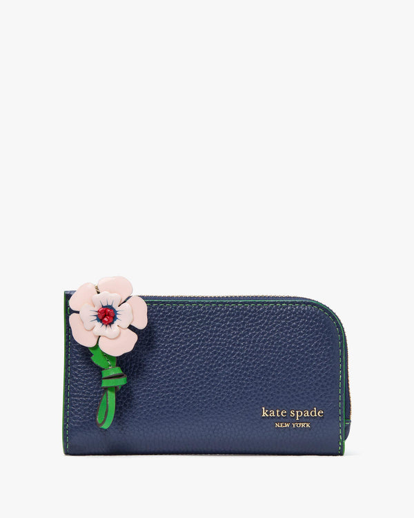 KJ893-In The Garden Small Slim Bifold Wallet-Parisian Navy Multi