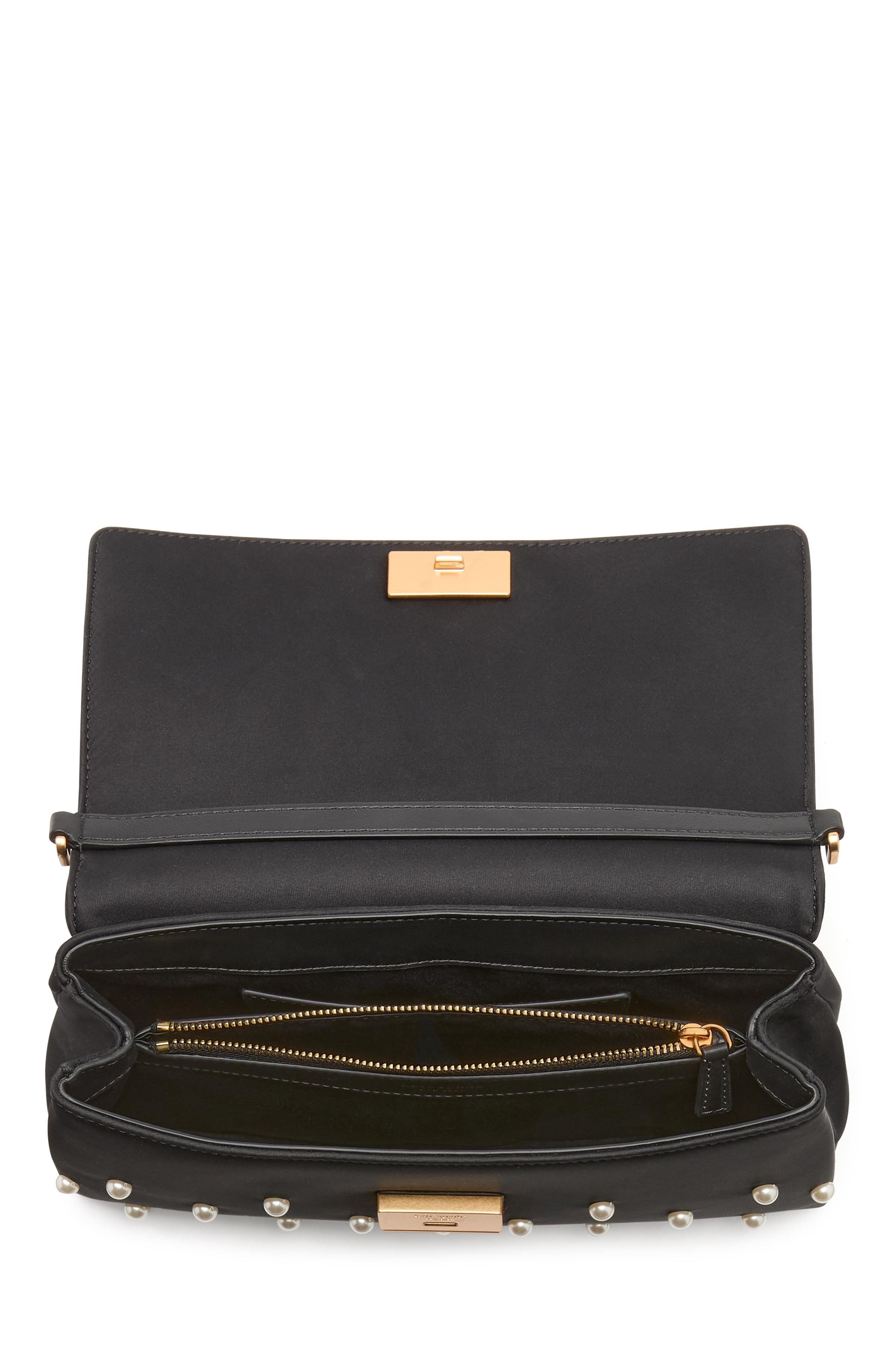 KJ901-Grace Pearl Embellished Satin Clutch-Black