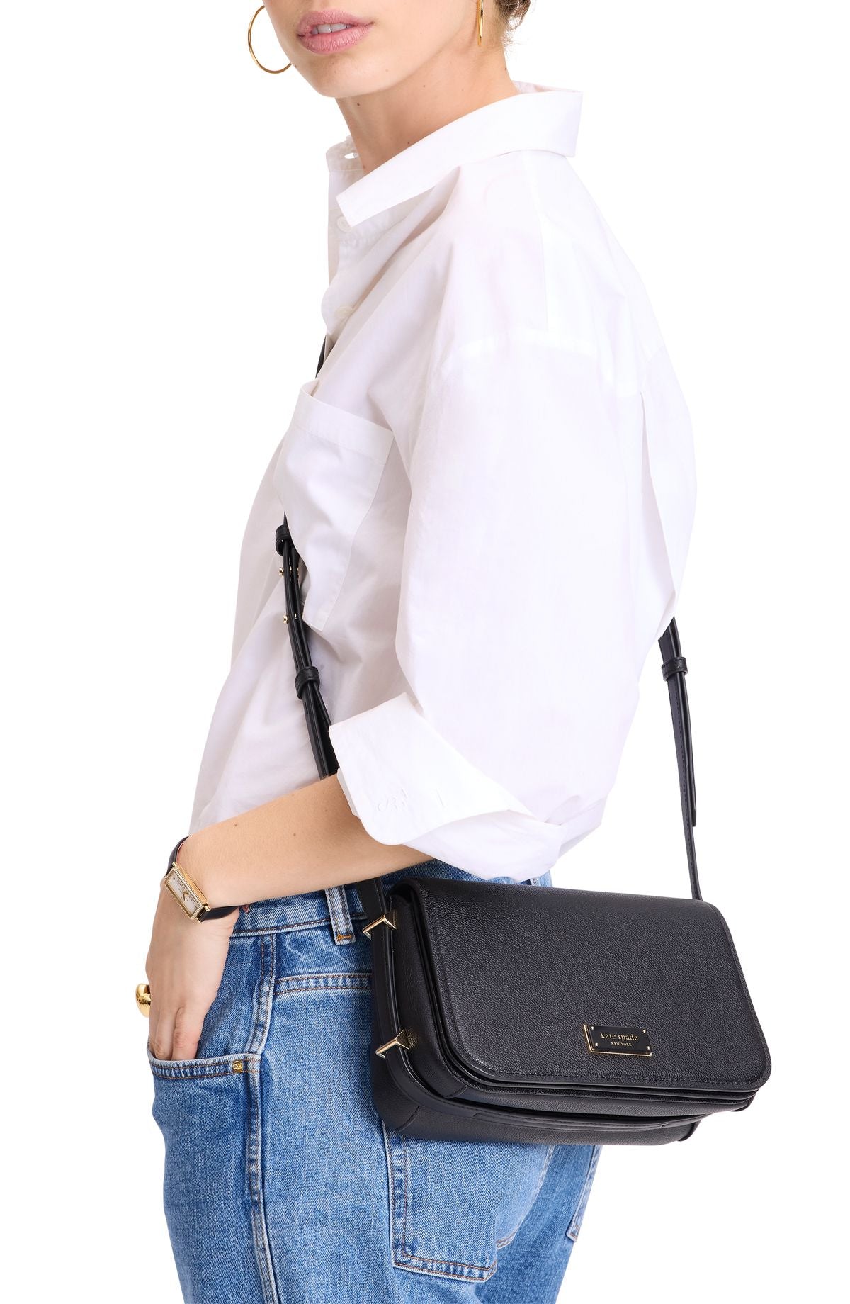 KJ911-Liv Small Flap Crossbody-Black