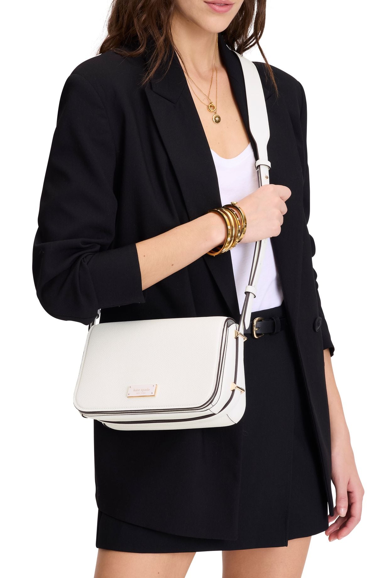 KJ911-Liv Small Flap Crossbody-True White