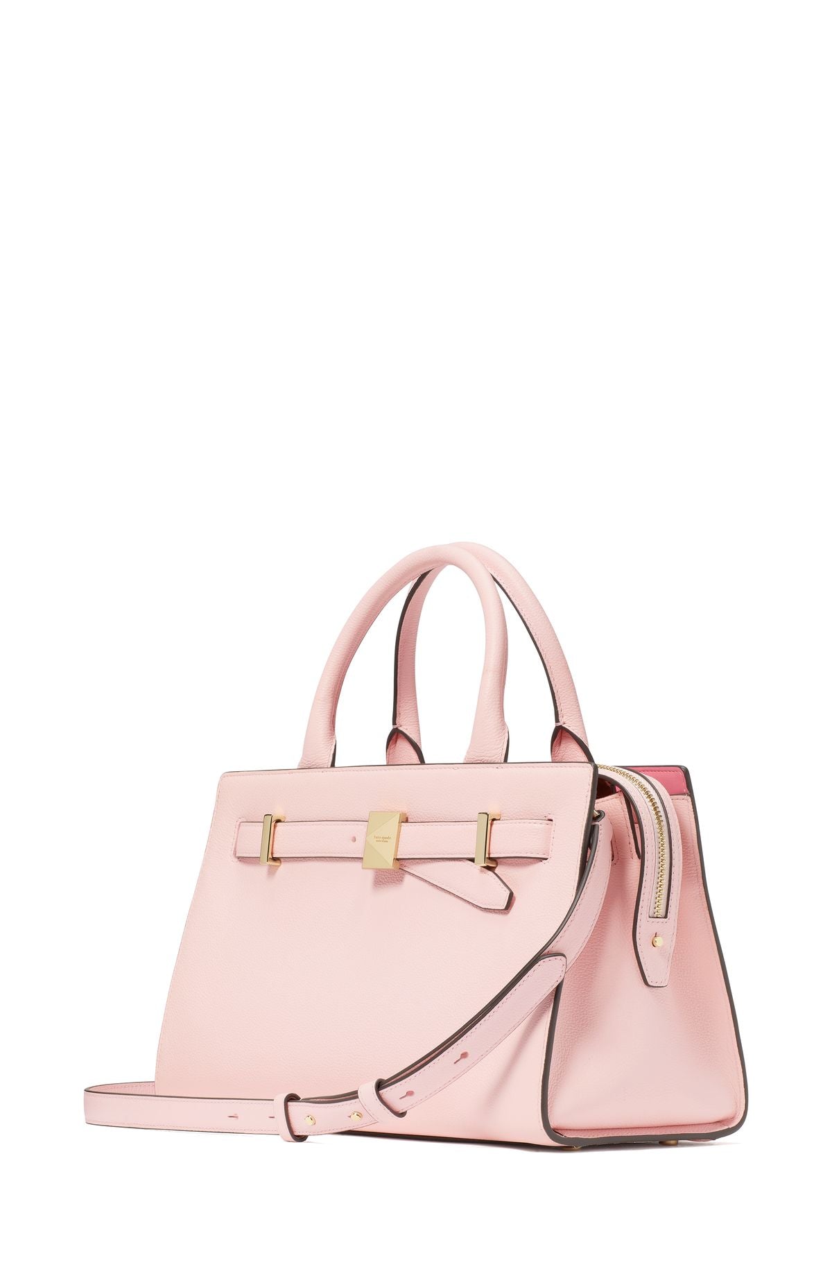 KJ927-Deco Color-Blocked Medium Satchel-Pastry Pink Multi