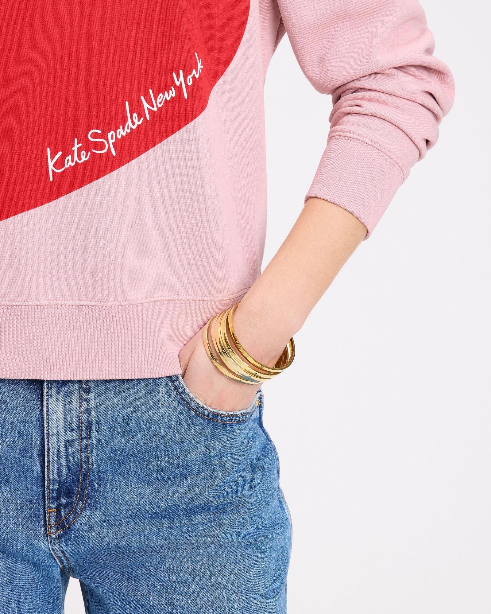 KK358-Heart Sweatshirt-French Rose