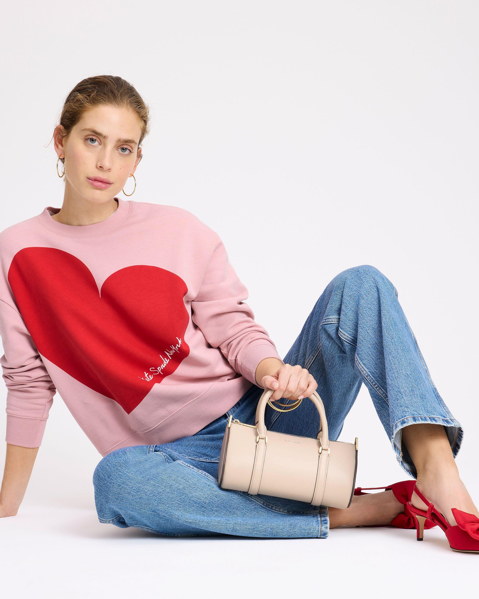 KK358-Heart Sweatshirt-French Rose