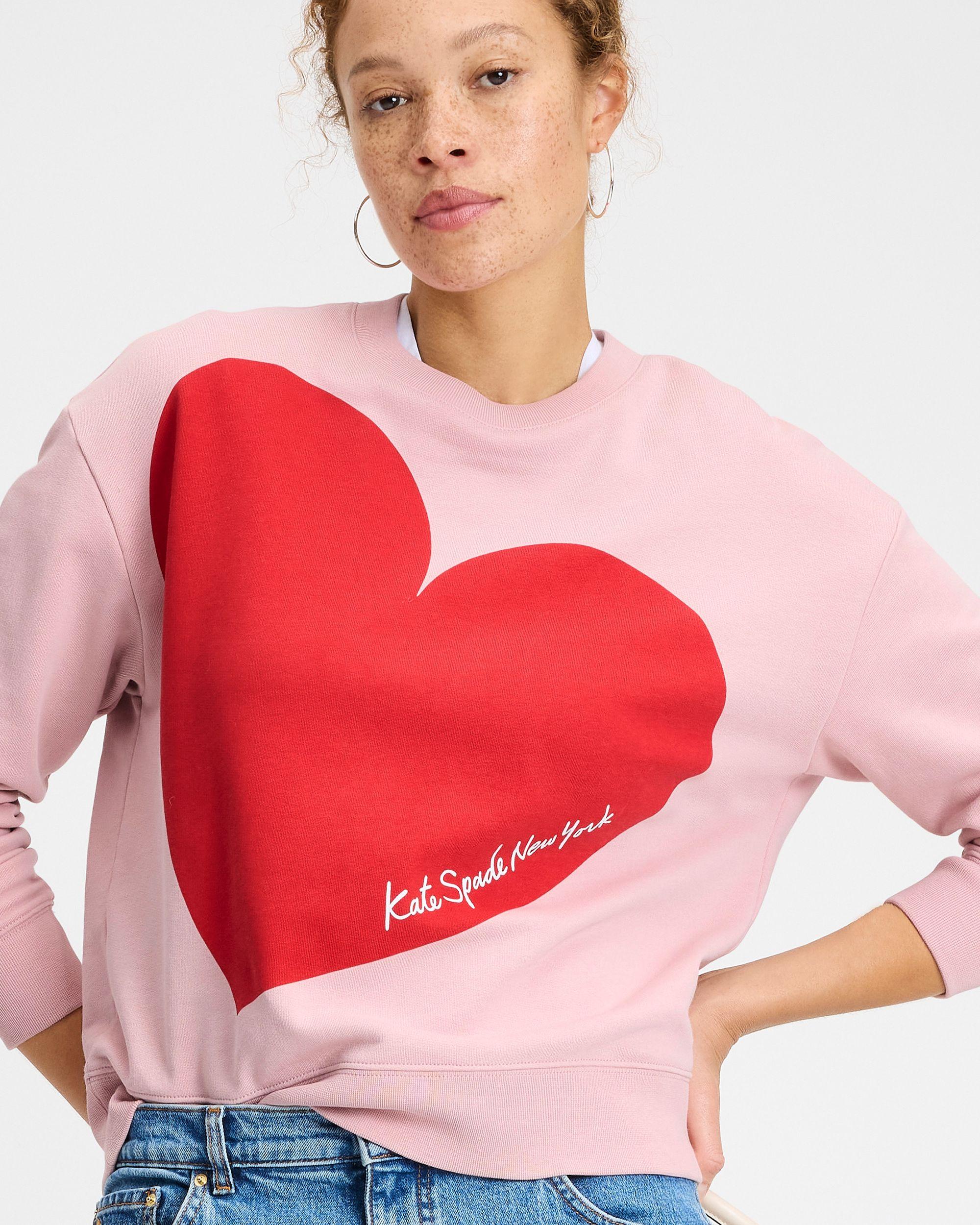 KK358-Heart Sweatshirt-French Rose