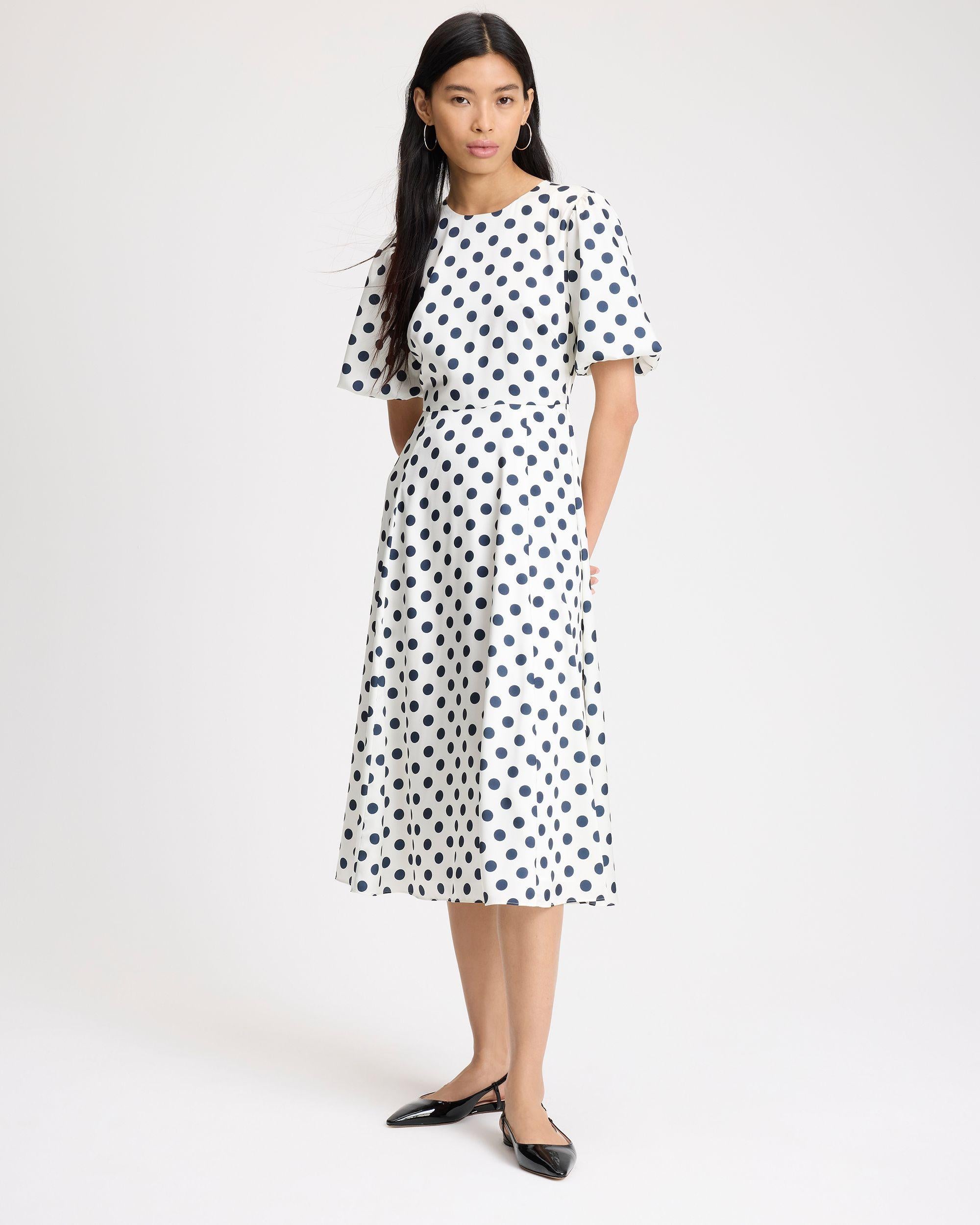 KK360-Breezy Dot Matinee Dress-Black/Cream