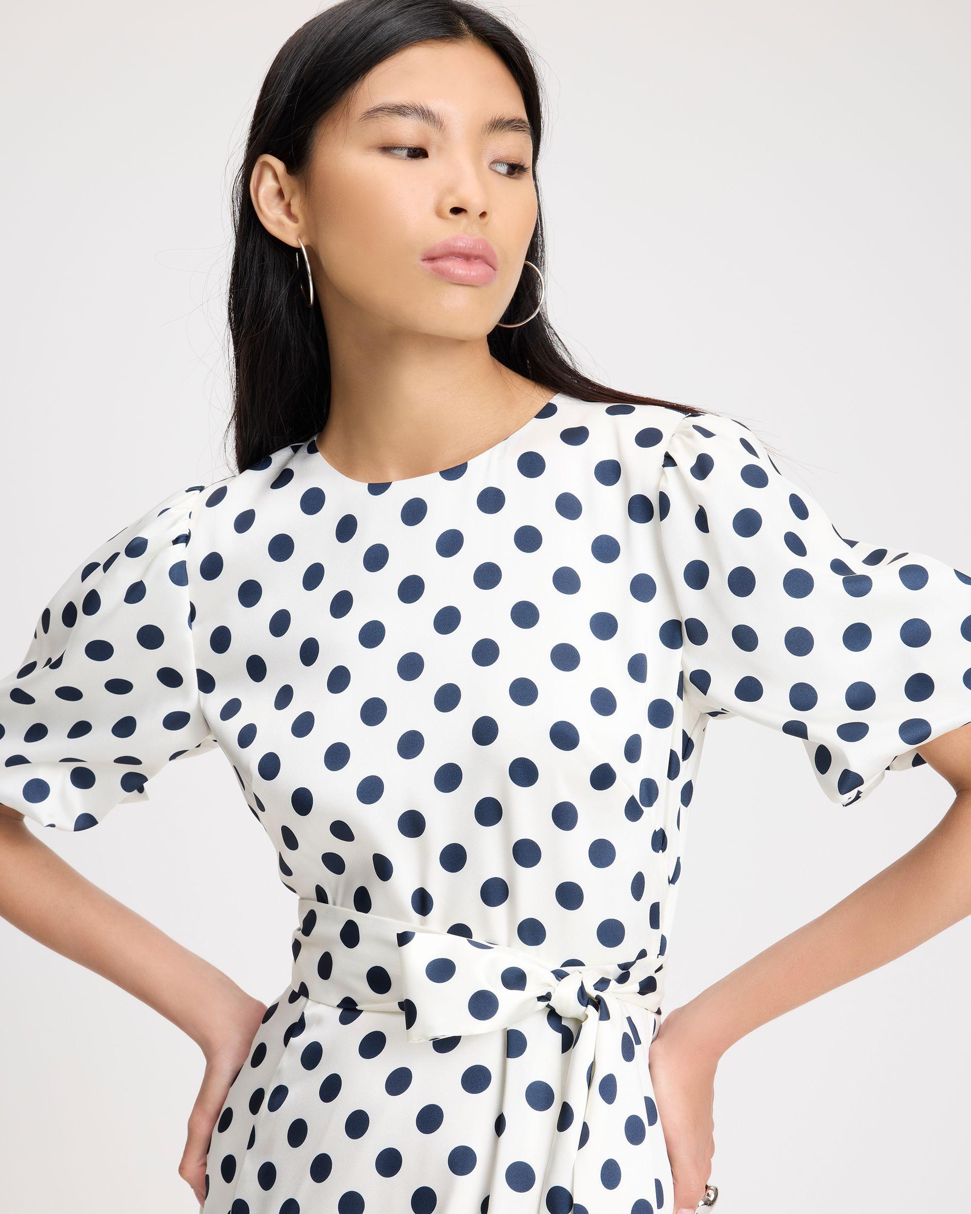 KK360-Breezy Dot Matinee Dress-Black/Cream