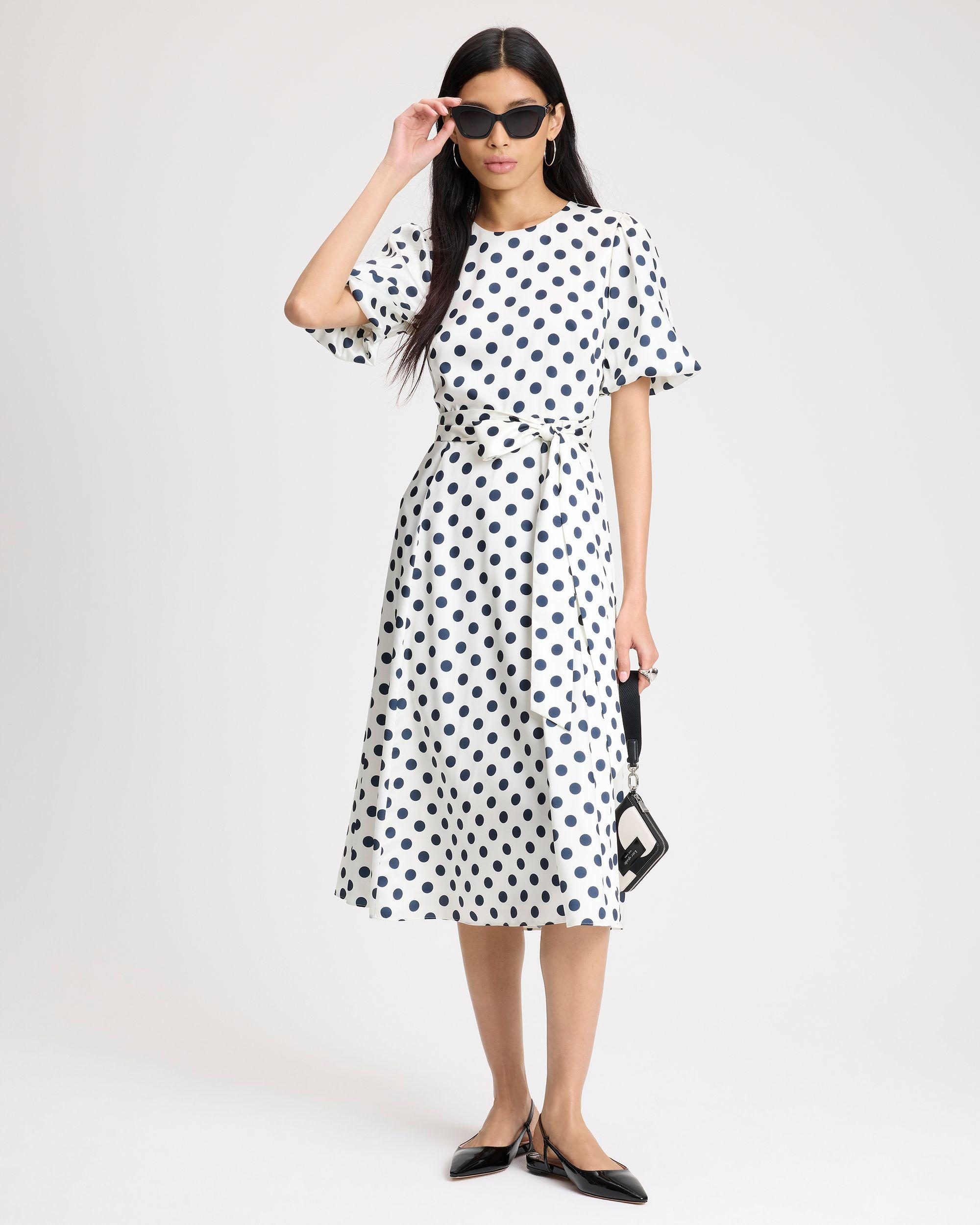 KK360-Breezy Dot Matinee Dress-Black/Cream