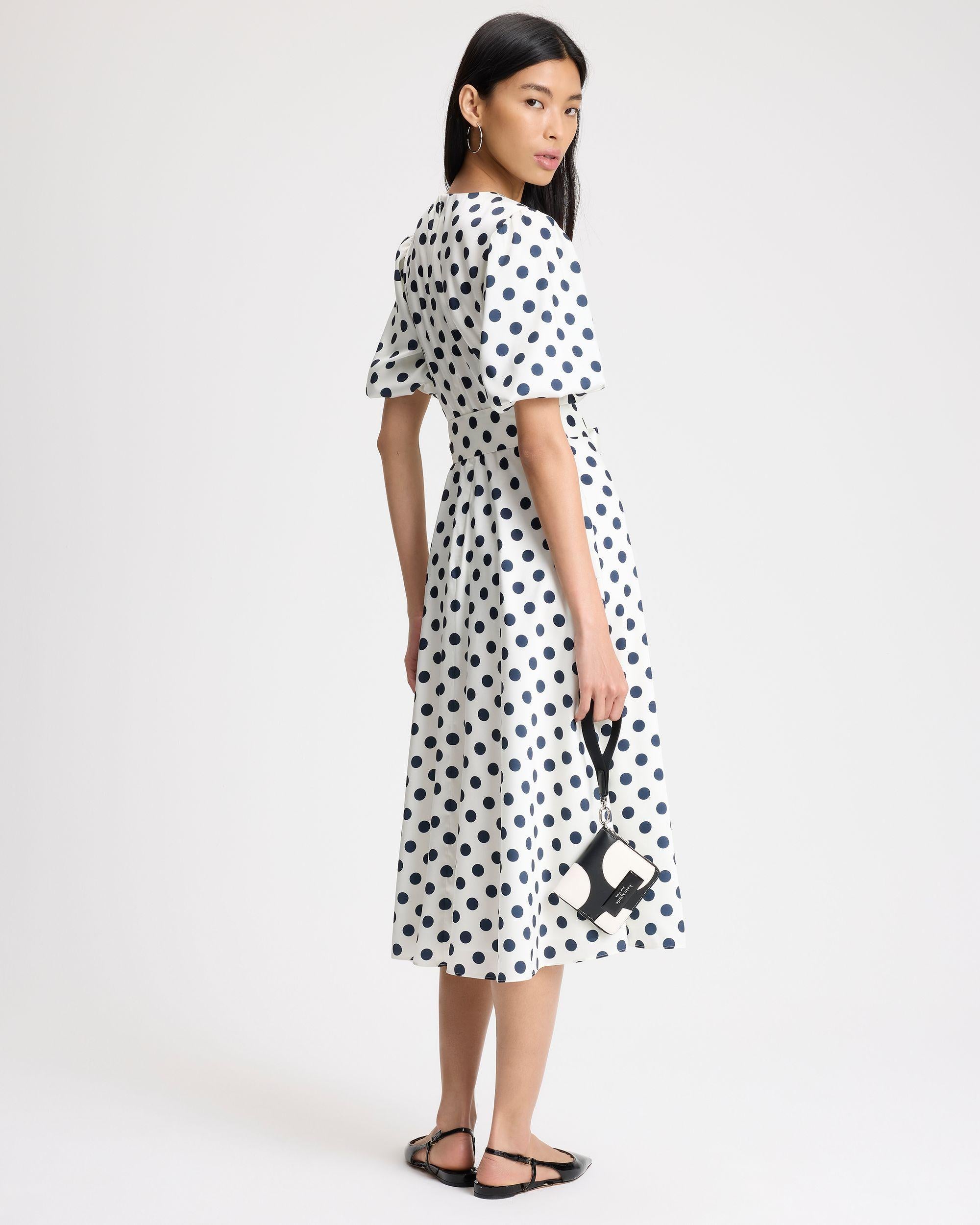 KK360-Breezy Dot Matinee Dress-Black/Cream