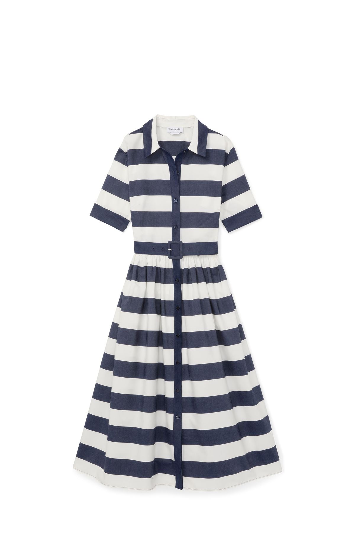 KK364-Sailor Stripe Shirtdress-Planetary Navy/Cream