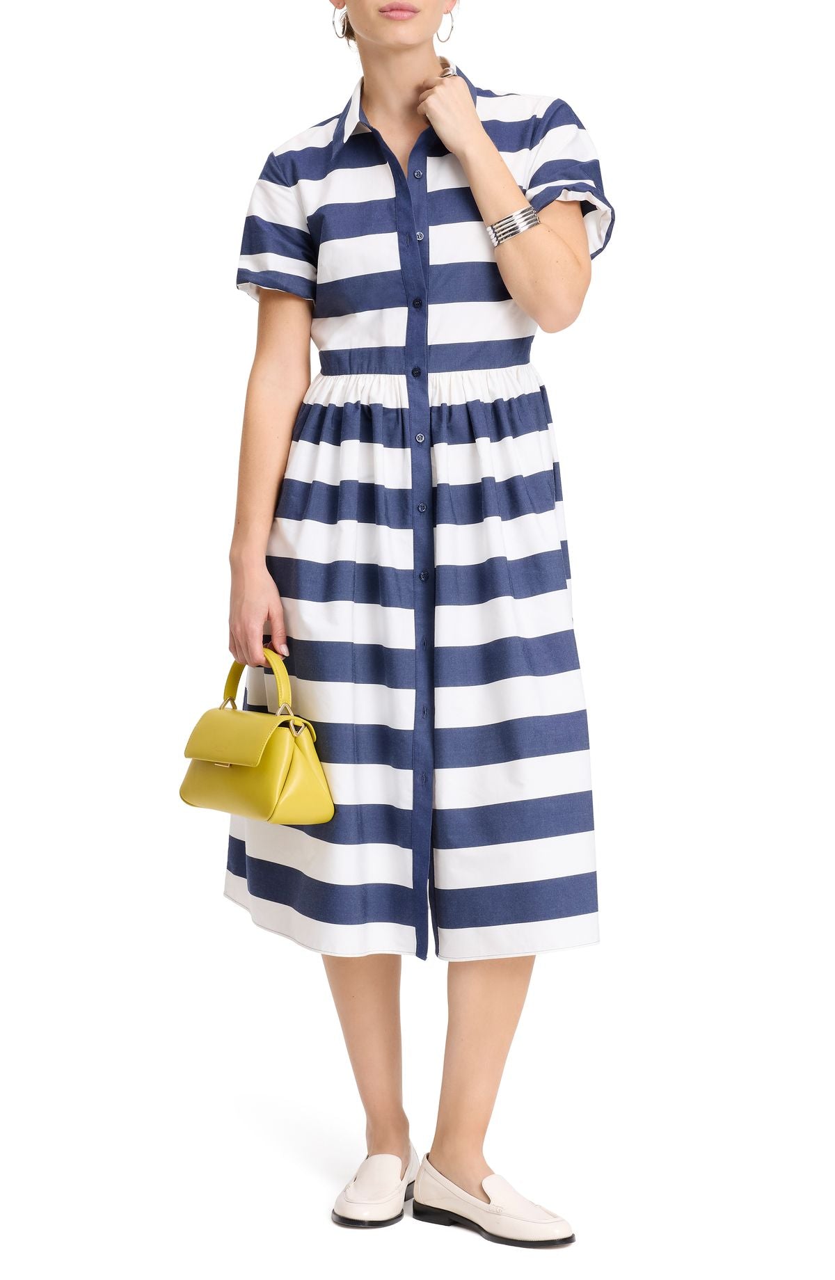 KK364-Sailor Stripe Shirtdress-Planetary Navy/Cream