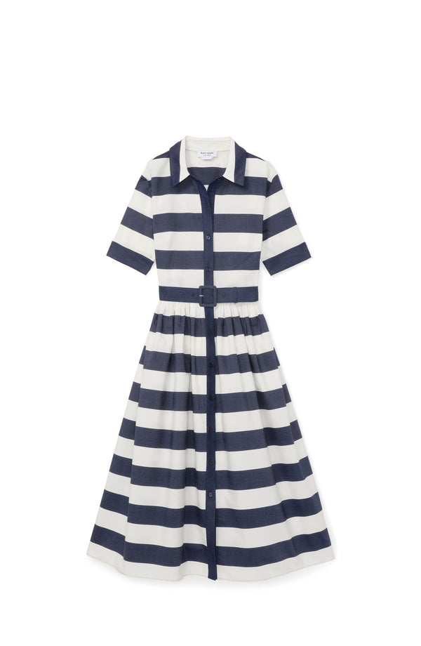 KK364-Sailor Stripe Shirtdress-Planetary Navy/Cream