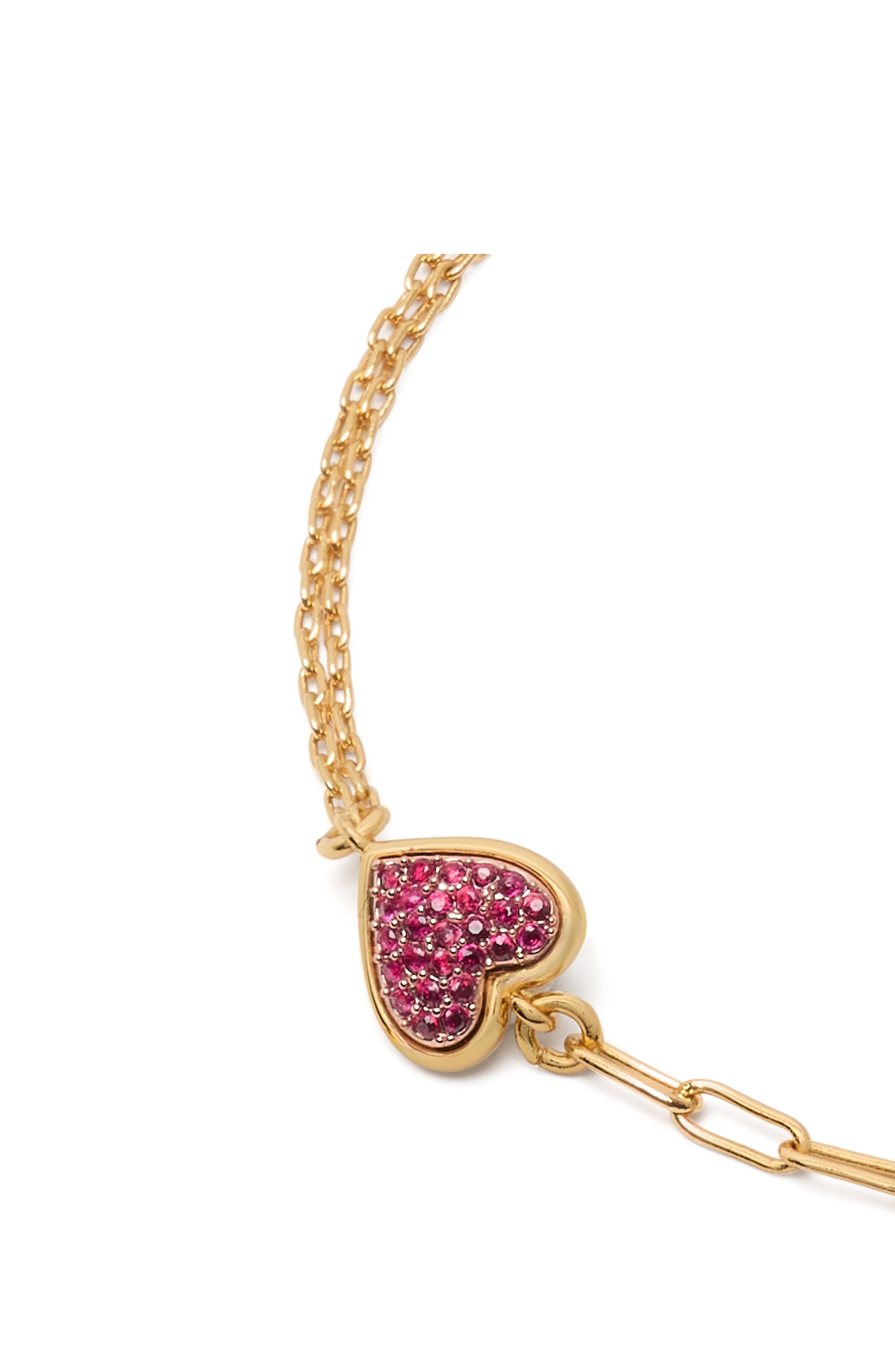 KK469-With All My Heart Pavé Line Bracelet-Red