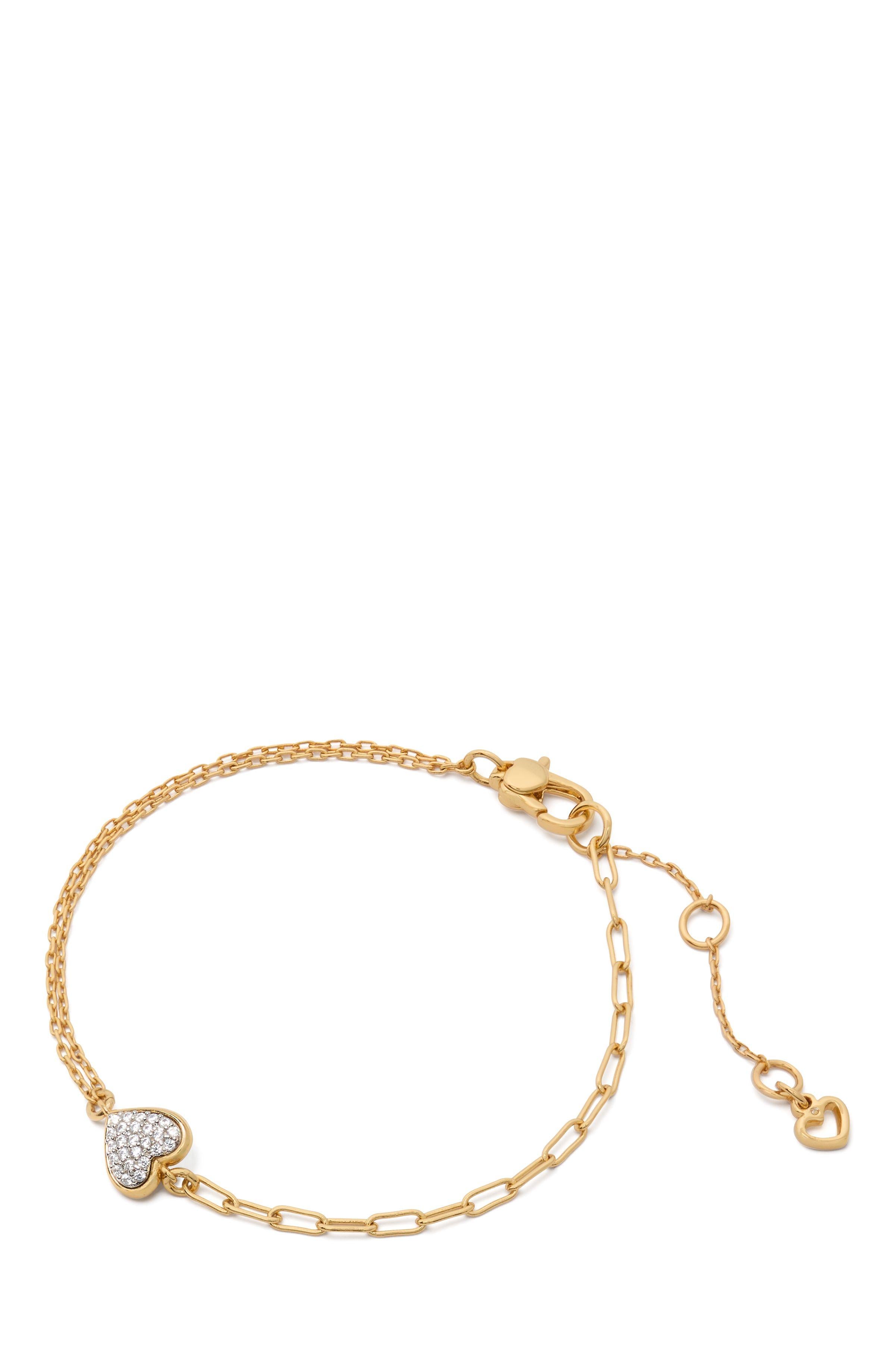 KK470-With All My Heart Pavé Line Bracelet-Clear/Two Tone