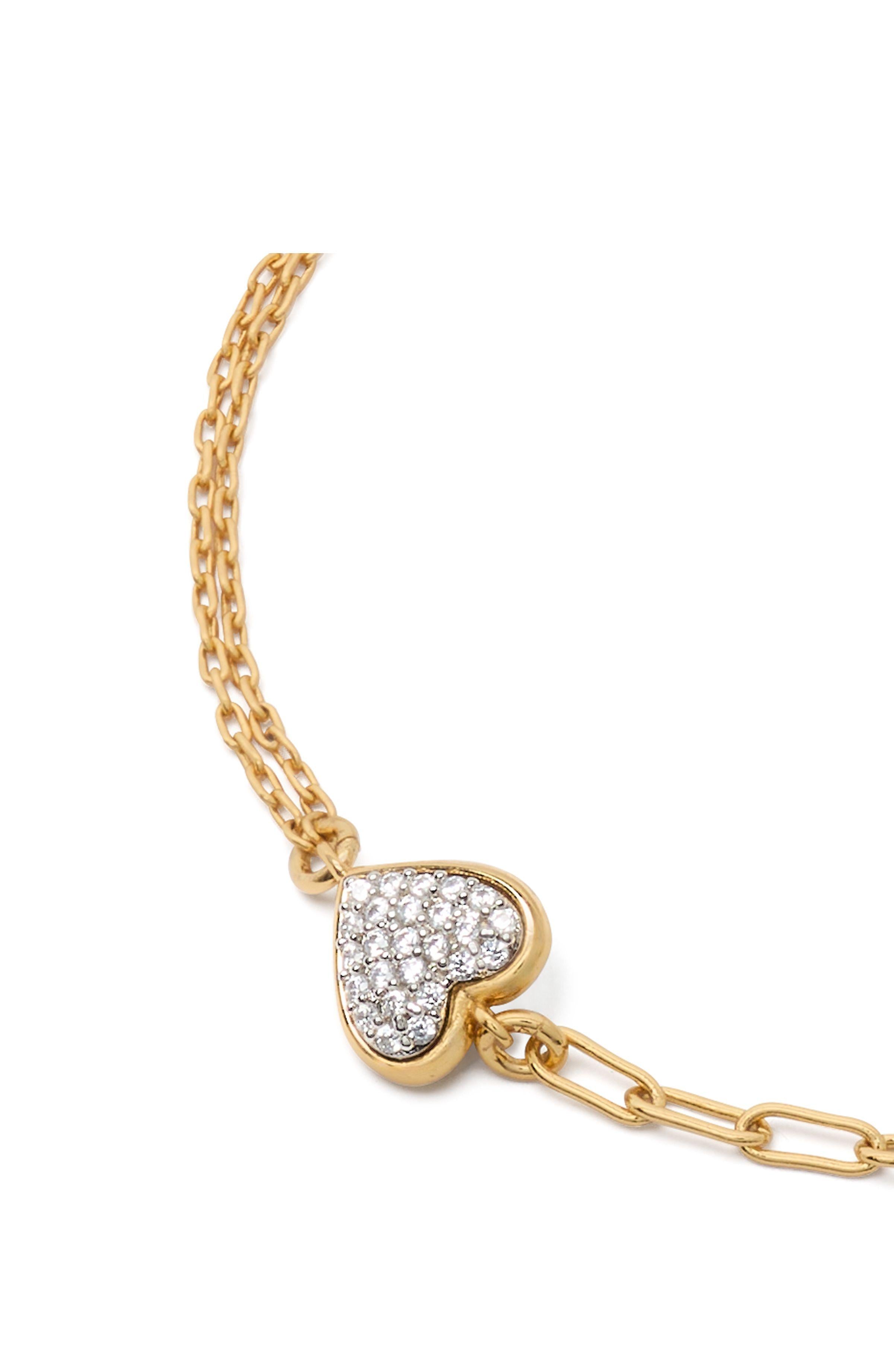 KK470-With All My Heart Pavé Line Bracelet-Clear/Two Tone