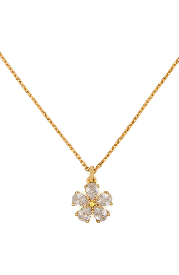 KK490-Bursting Blooms Pendant-Clear/Gold