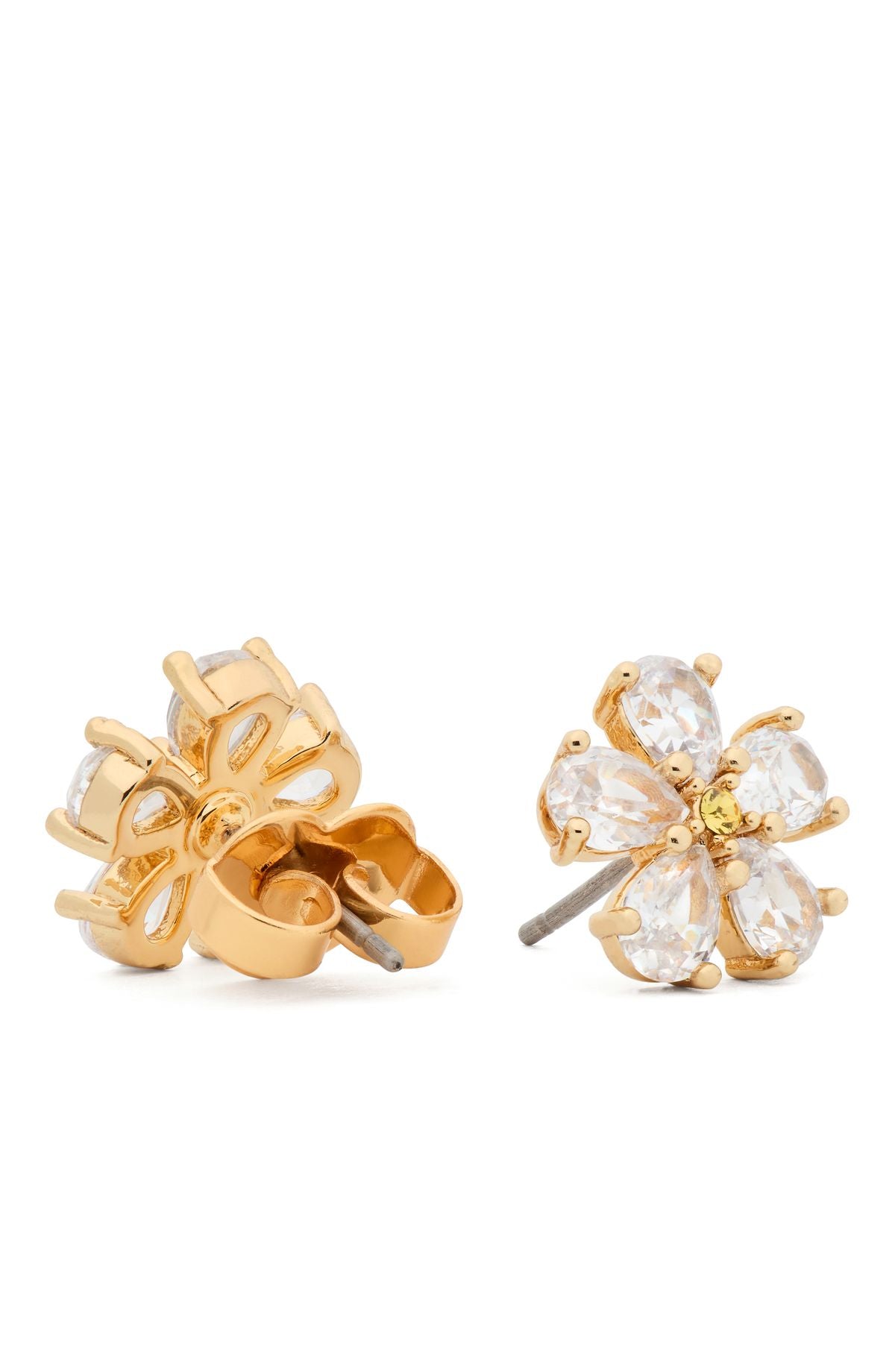 KK491-Bursting Blooms Studs-Clear/Gold