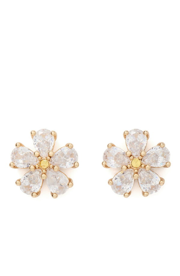 KK491-Bursting Blooms Studs-Clear/Gold