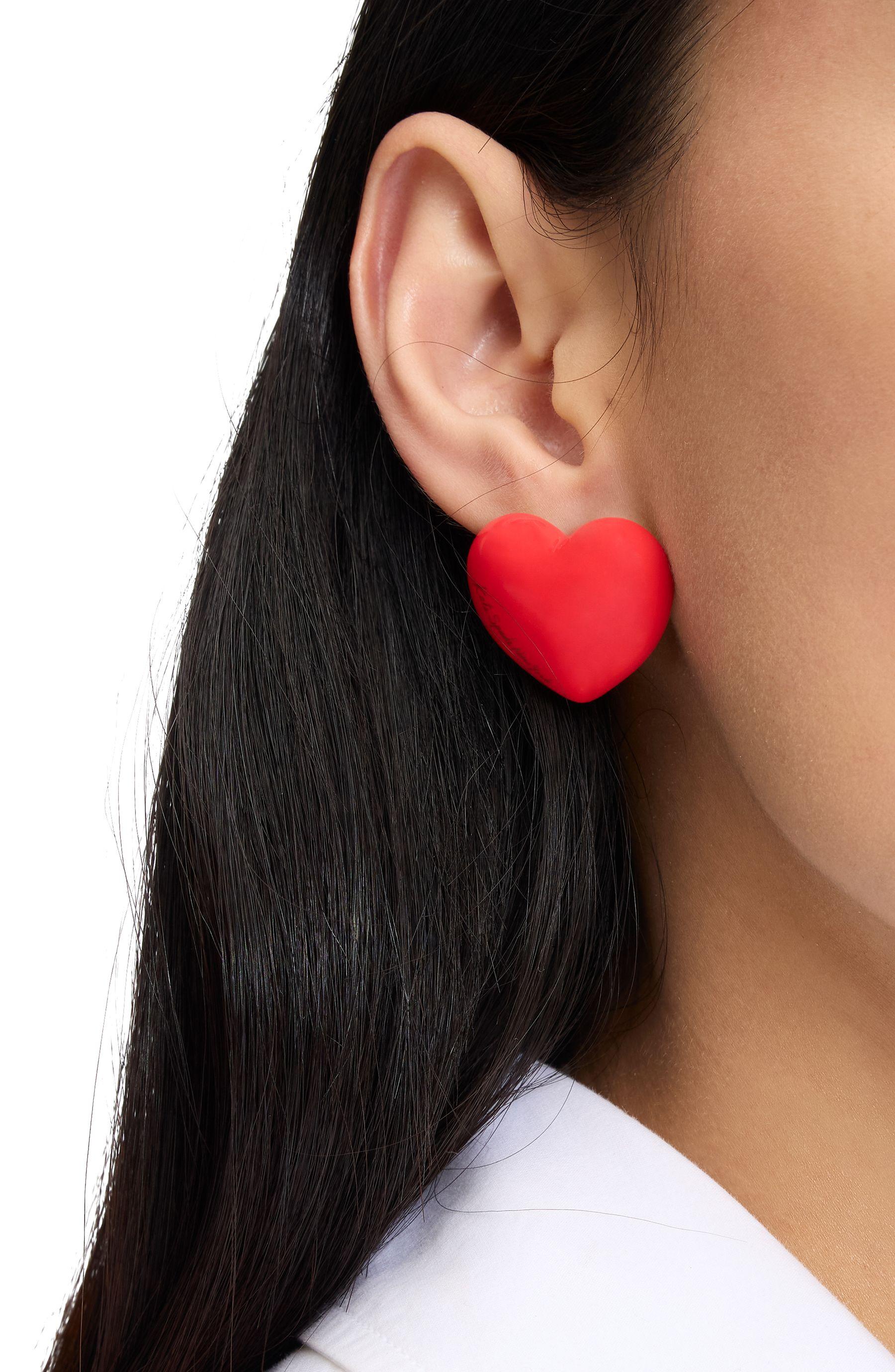 KK509-Heart You Statement Studs-Red