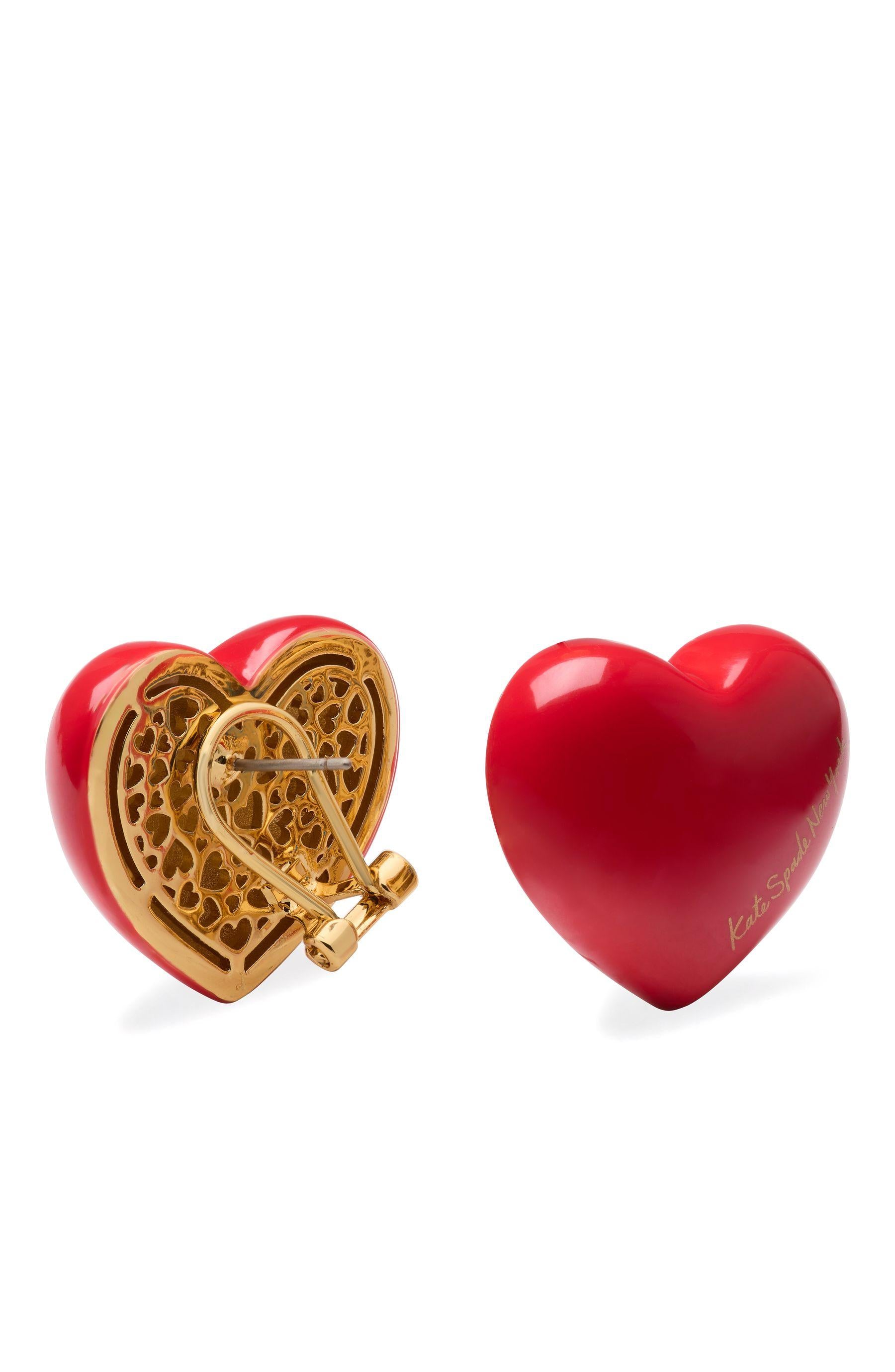 KK509-Heart You Statement Studs-Red