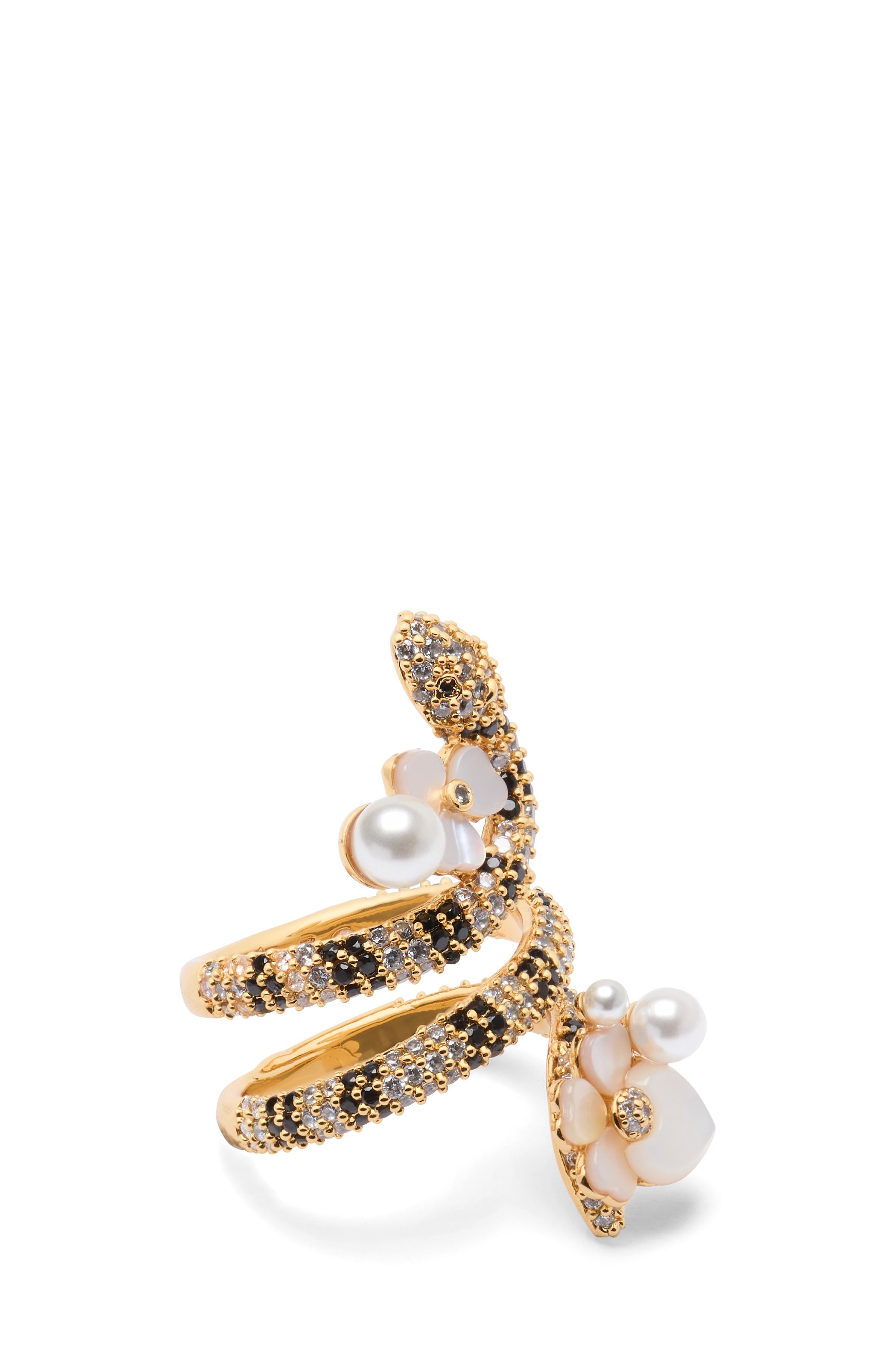 KK516-Shining Snake Statement Wrap Ring-Clear Multi