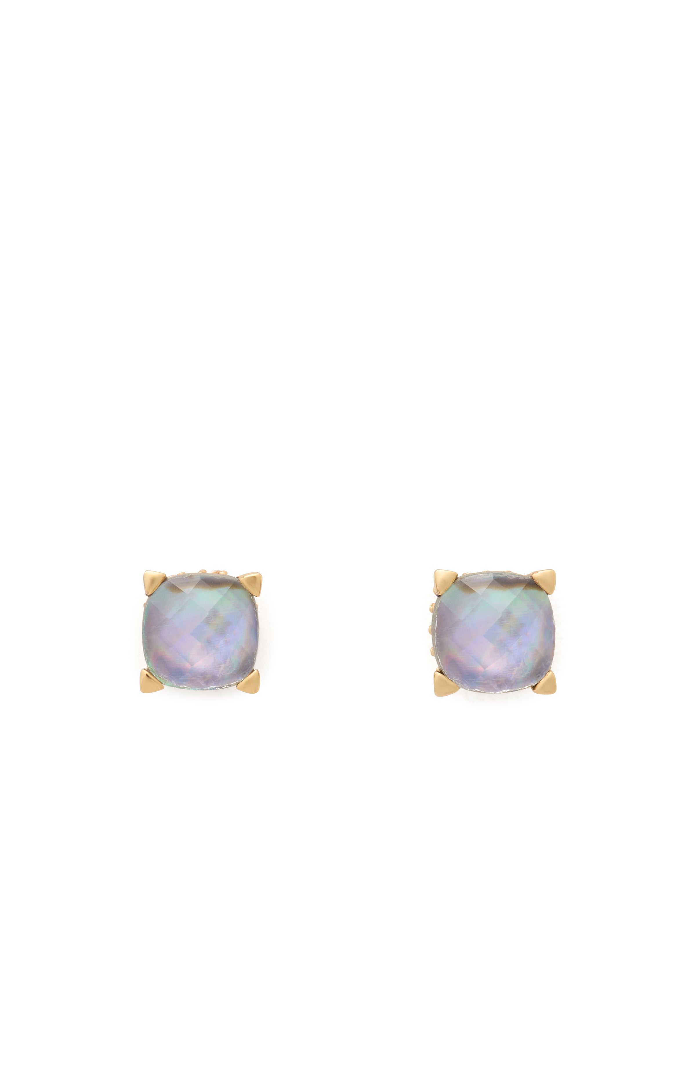 KK546-Little Luxuries 6mm Square Studs-Abalone/Gold