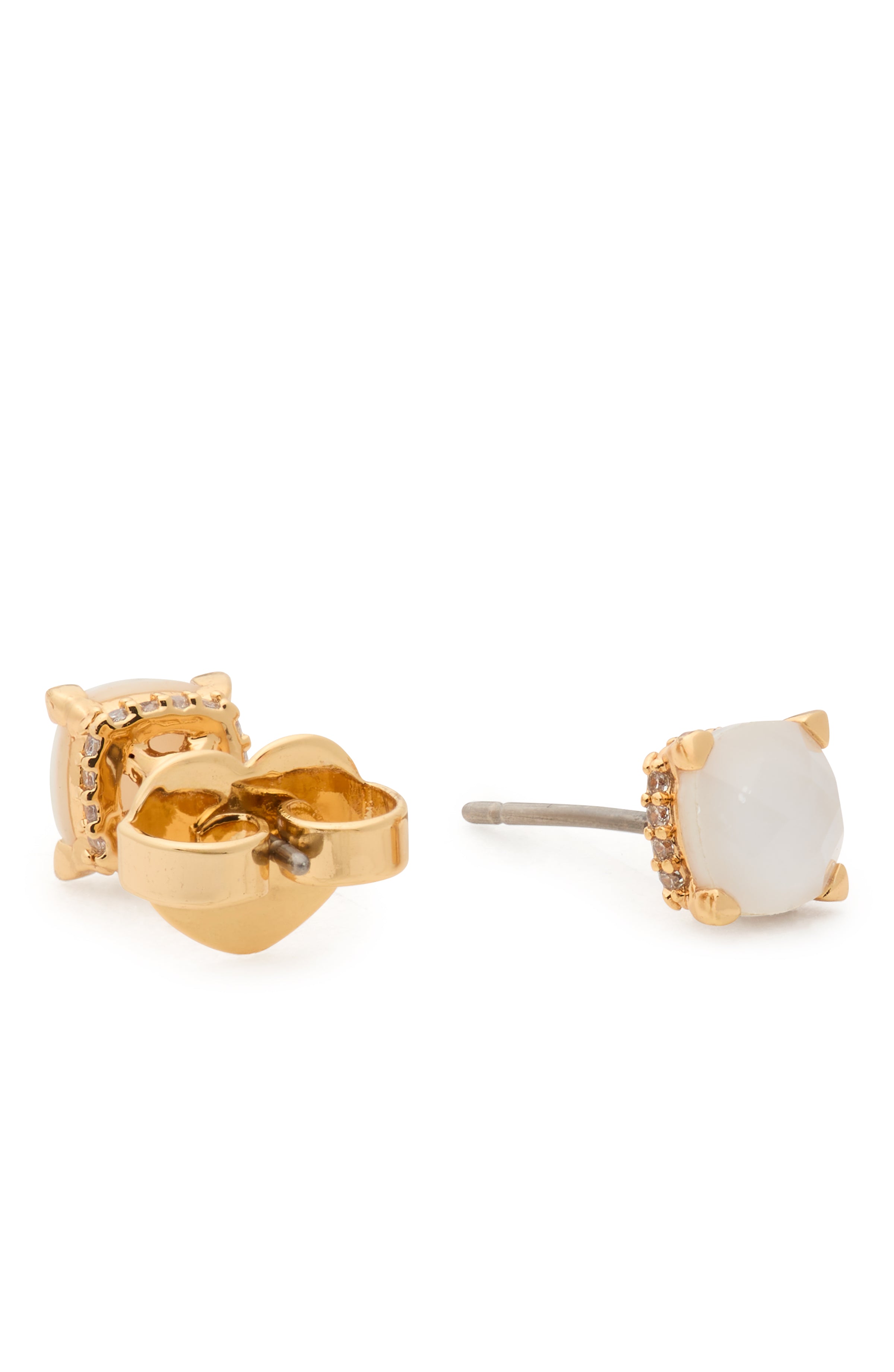 KK548-Little Luxuries 6mm Square Studs-Mother Of Pearl/Gold