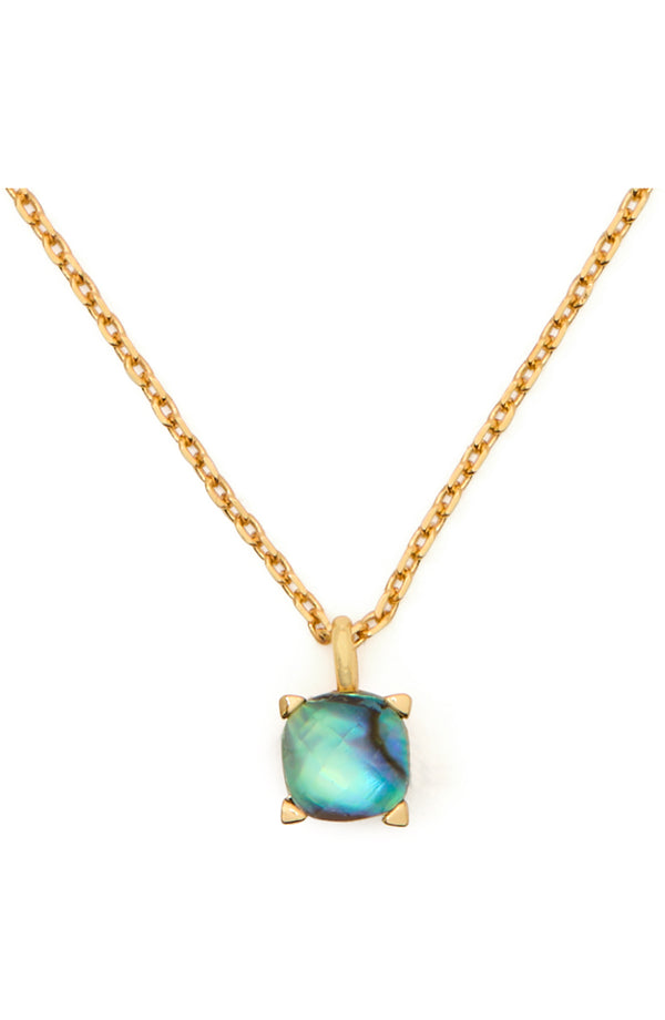 KK551-Little Luxuries 6mm Square Pendant-Abalone/Gold