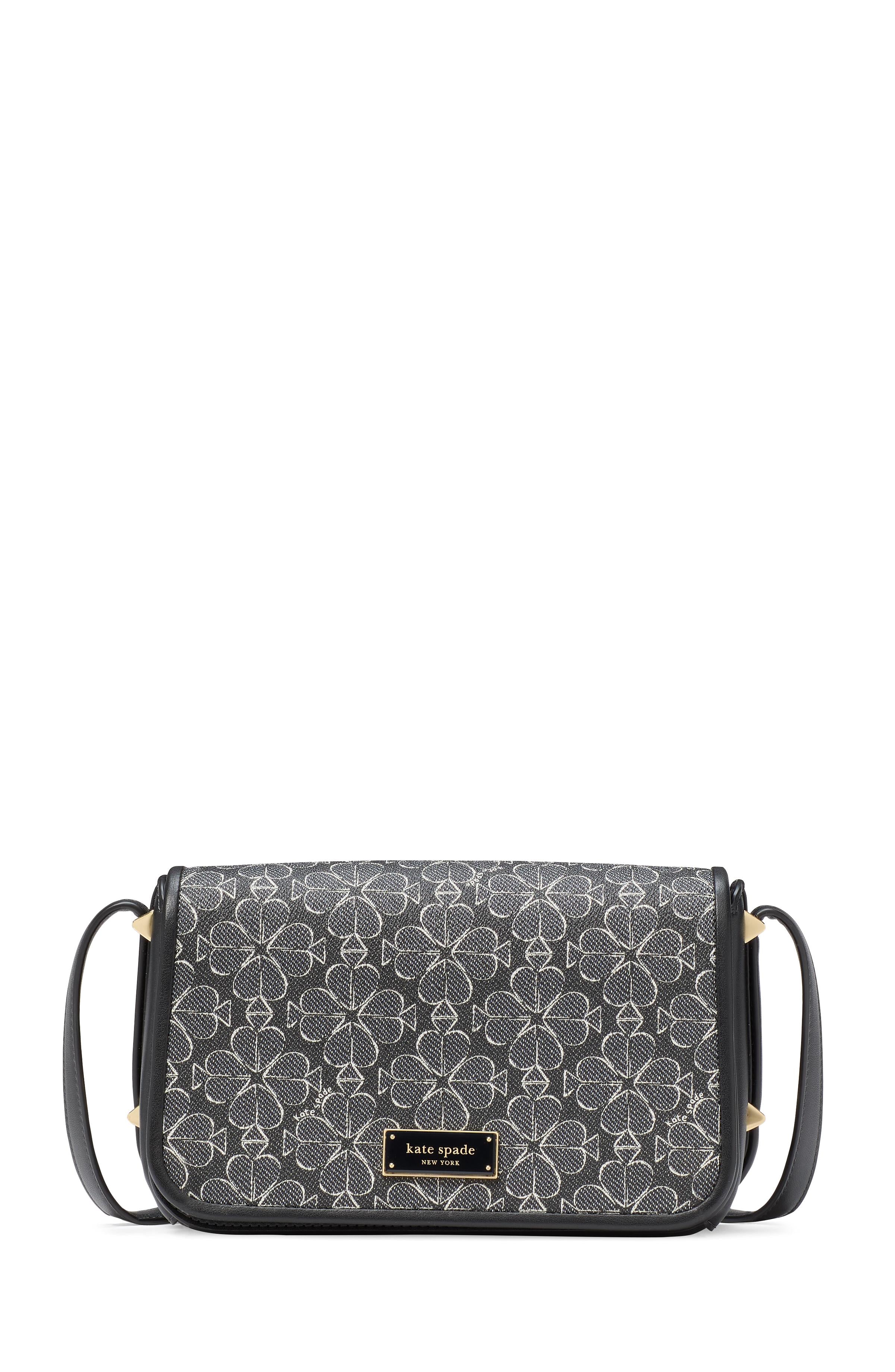 liv spade flower coated canvas small flap crossbody