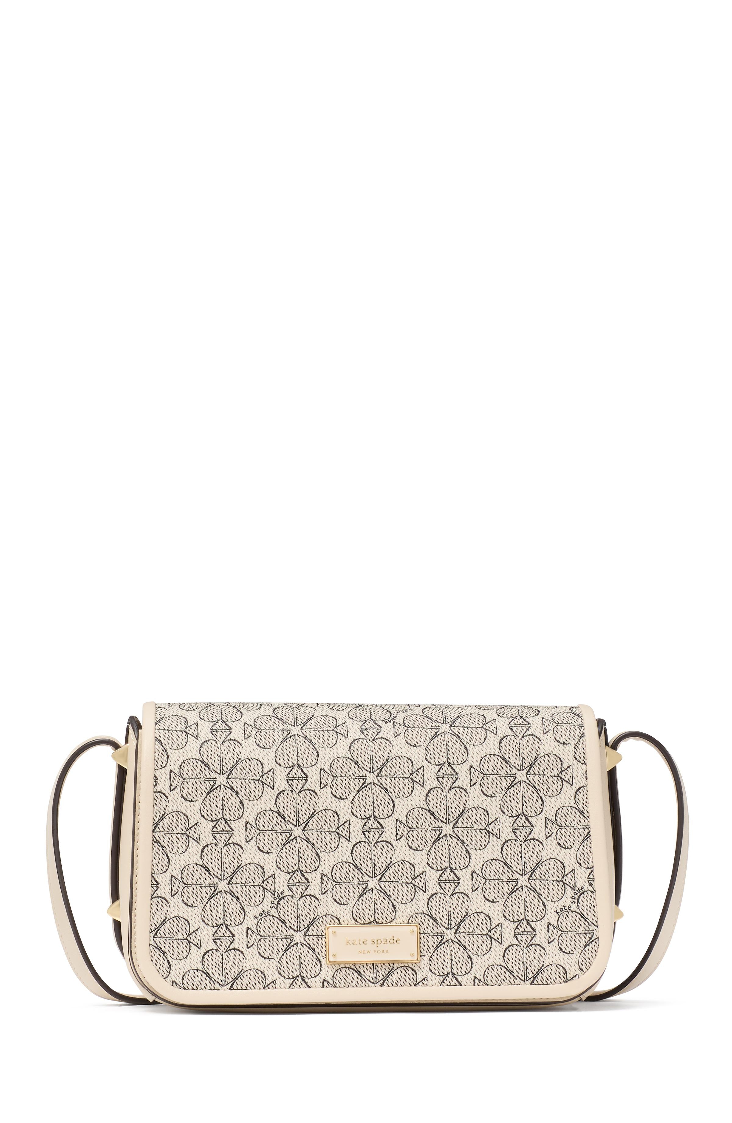 liv spade flower coated canvas small flap crossbody