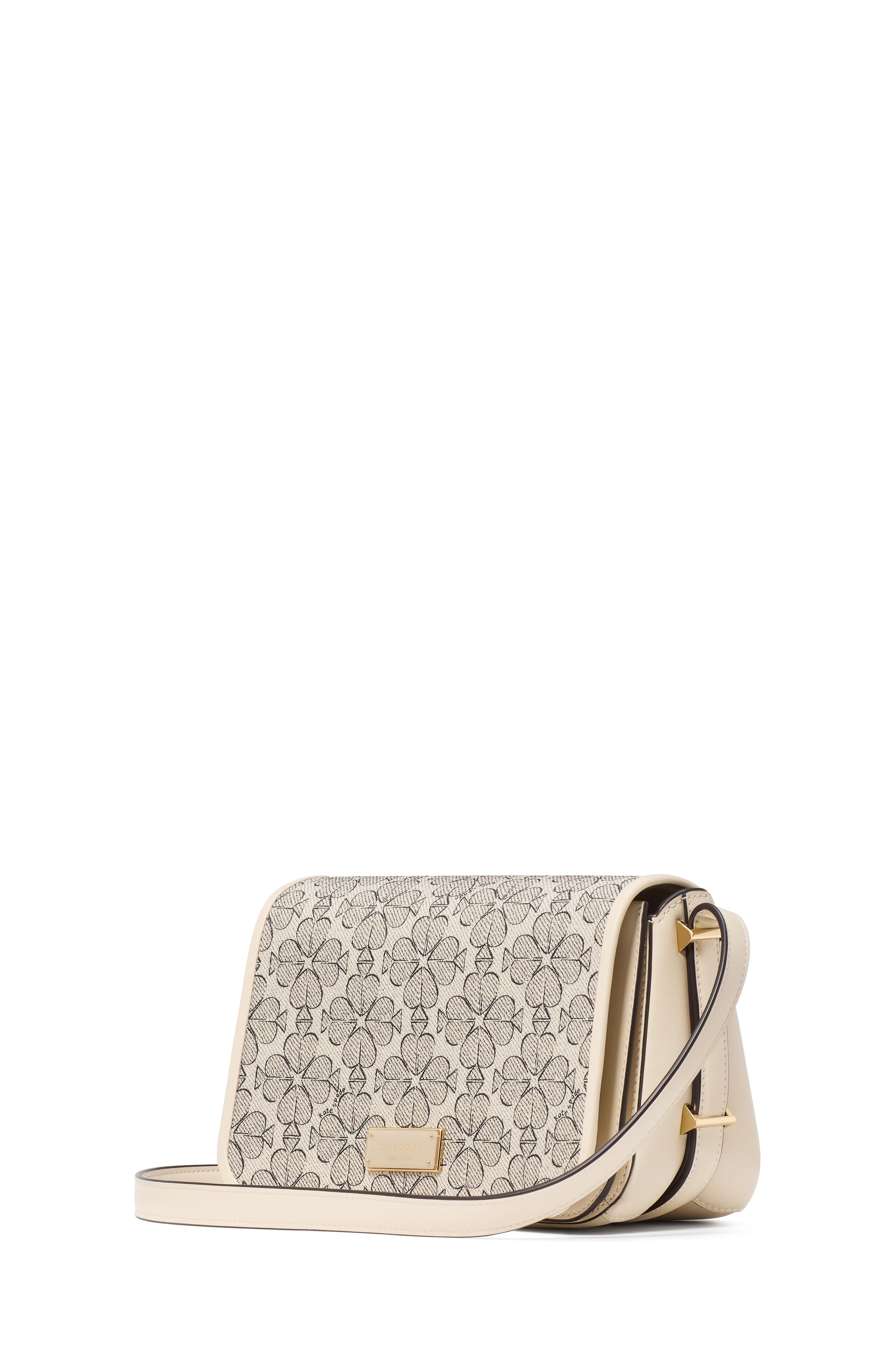 liv spade flower coated canvas small flap crossbody