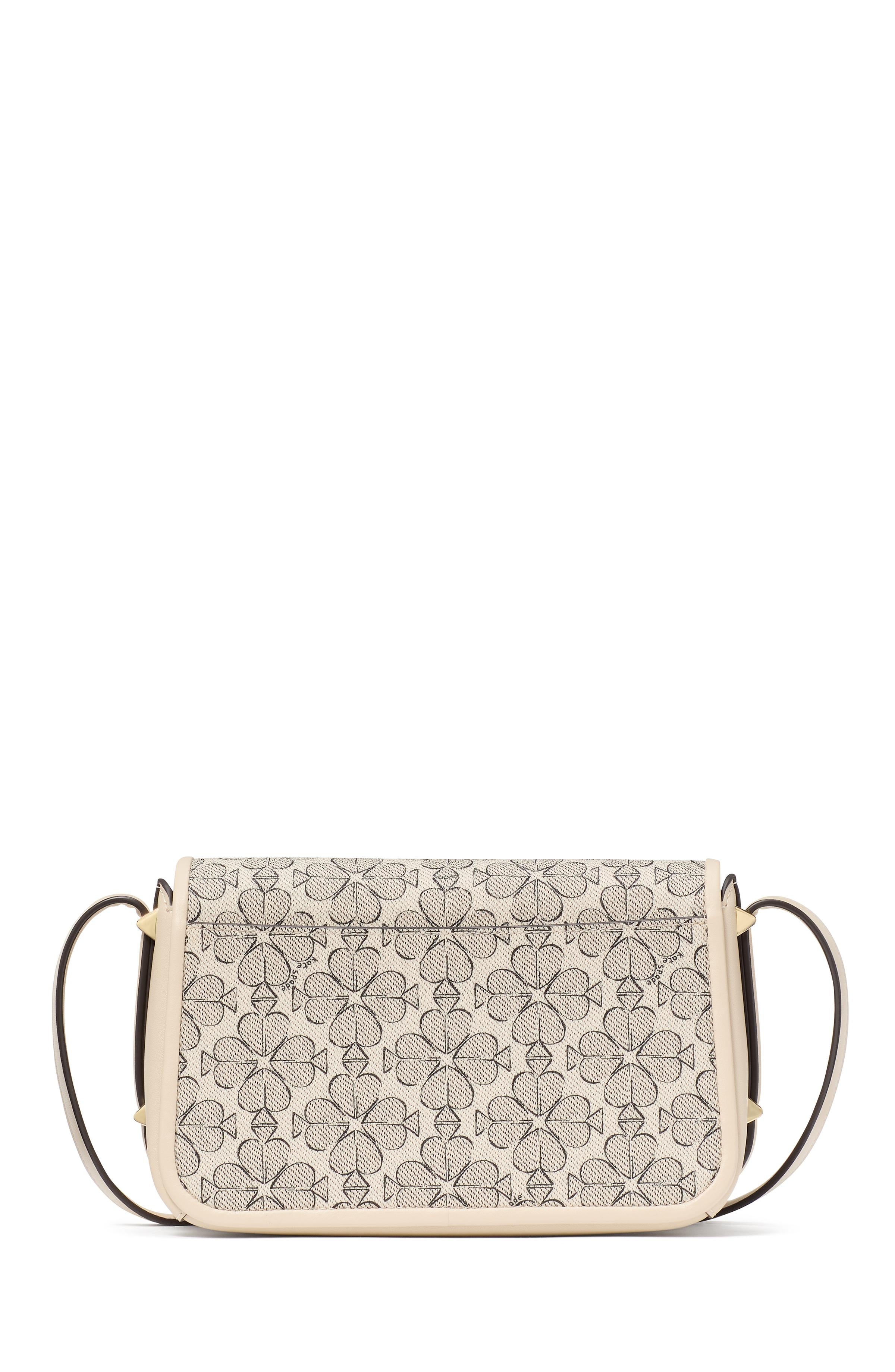 liv spade flower coated canvas small flap crossbody