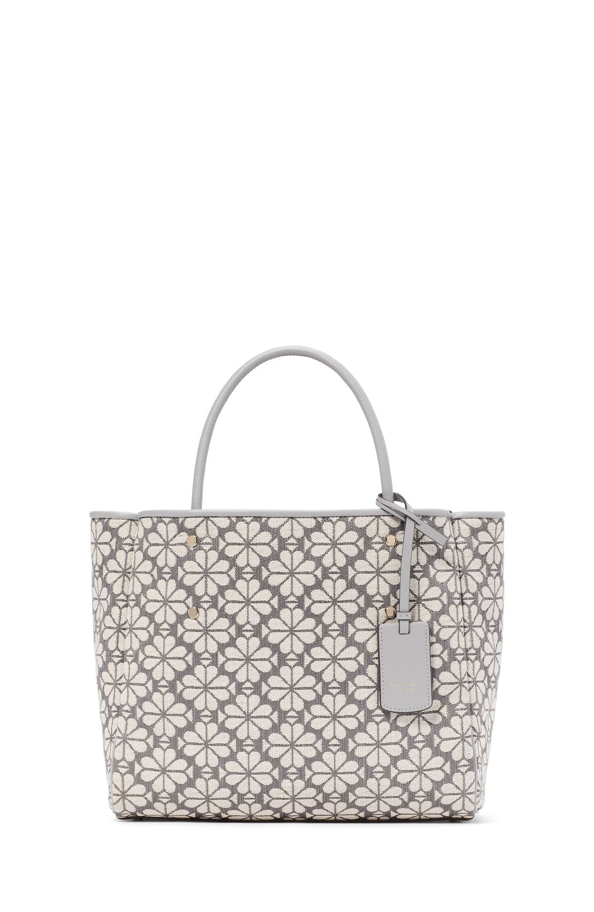 kk608-Spade Flower Jacquard Medium Everything Tote-Grey Multi