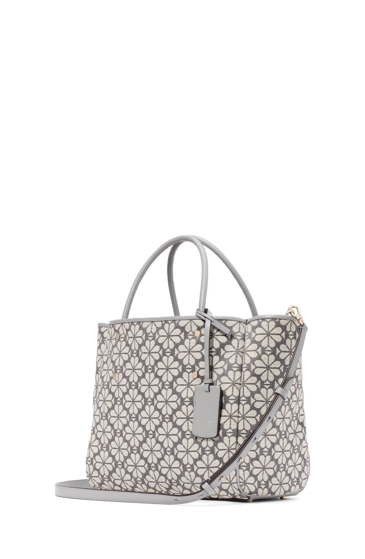 kk608-Spade Flower Jacquard Medium Everything Tote-Grey Multi