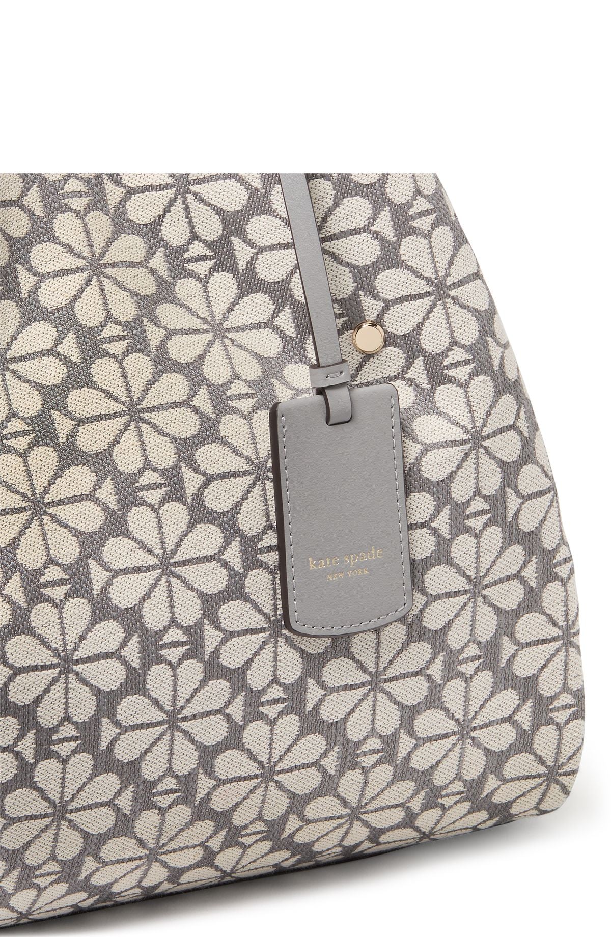 kk608-Spade Flower Jacquard Medium Everything Tote-Grey Multi