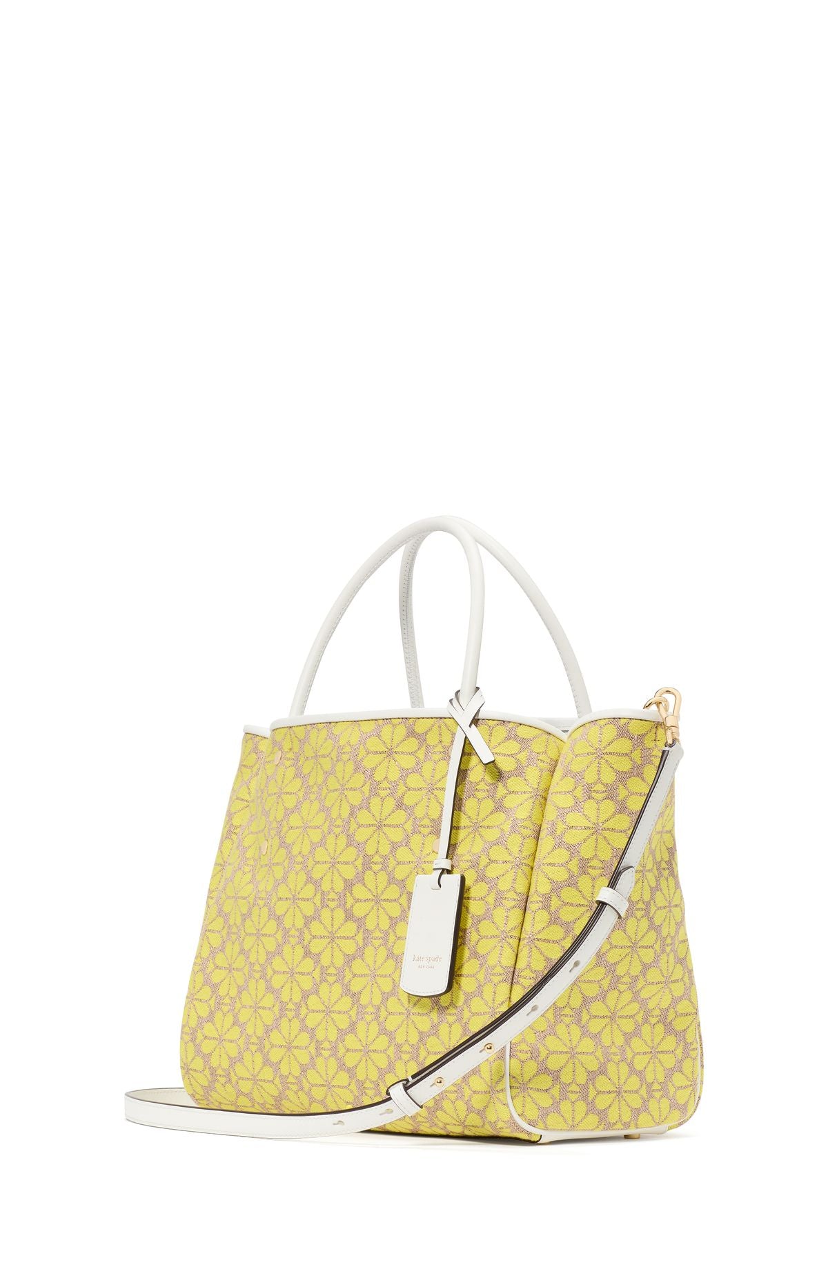 kk608-Spade Flower Jacquard Medium Everything Tote-Yellow Multi