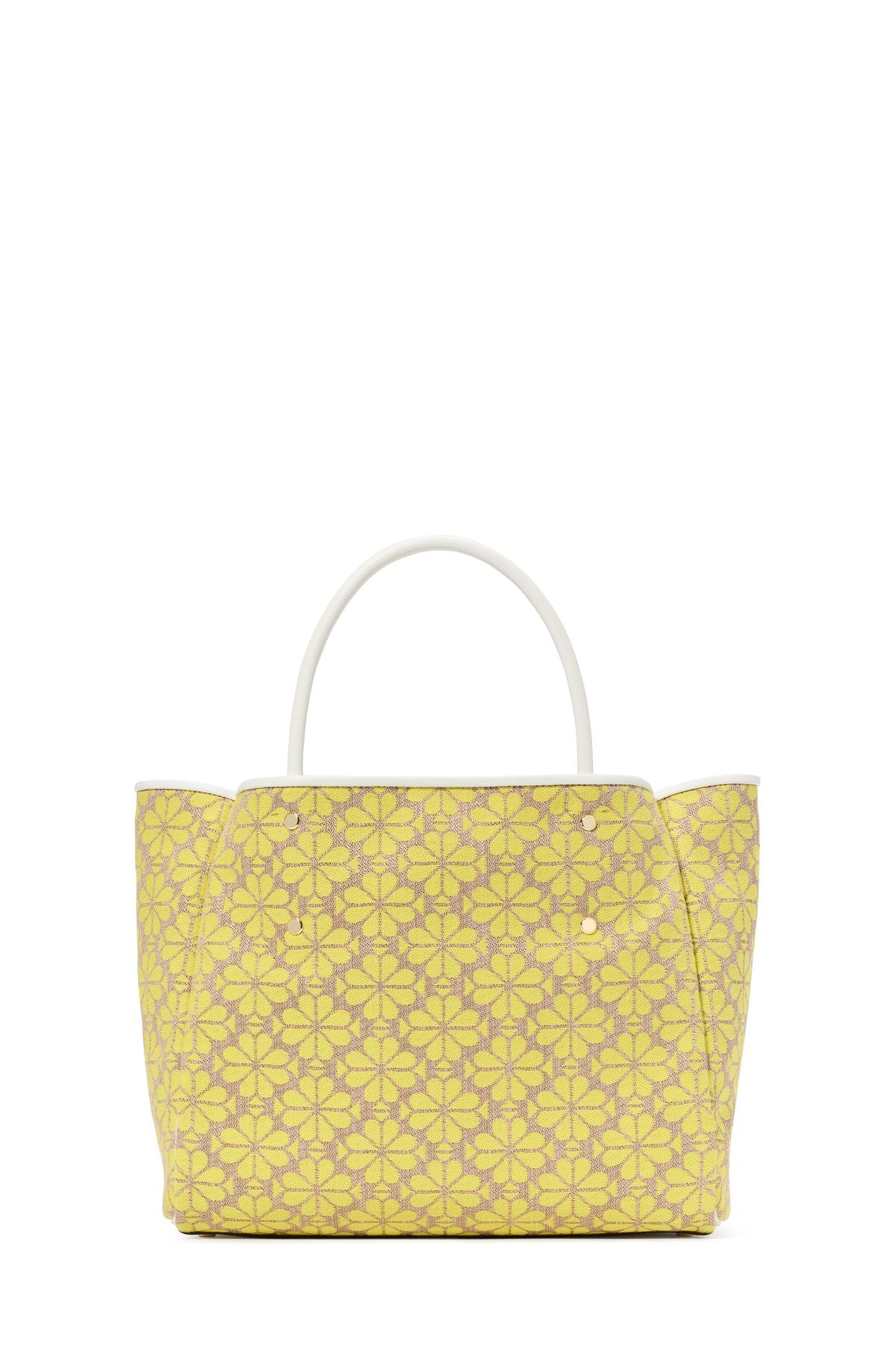 kk608-Spade Flower Jacquard Medium Everything Tote-Yellow Multi