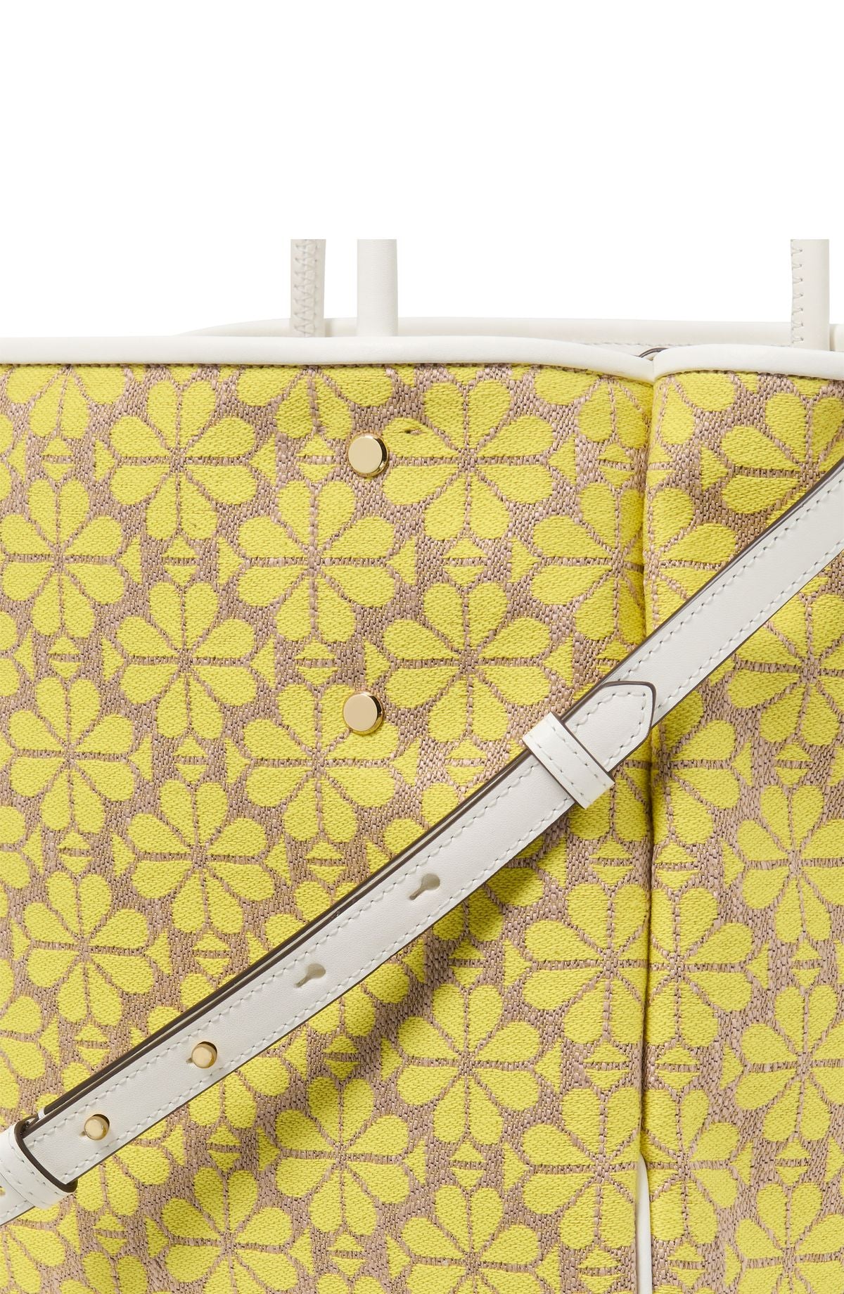 kk608-Spade Flower Jacquard Medium Everything Tote-Yellow Multi