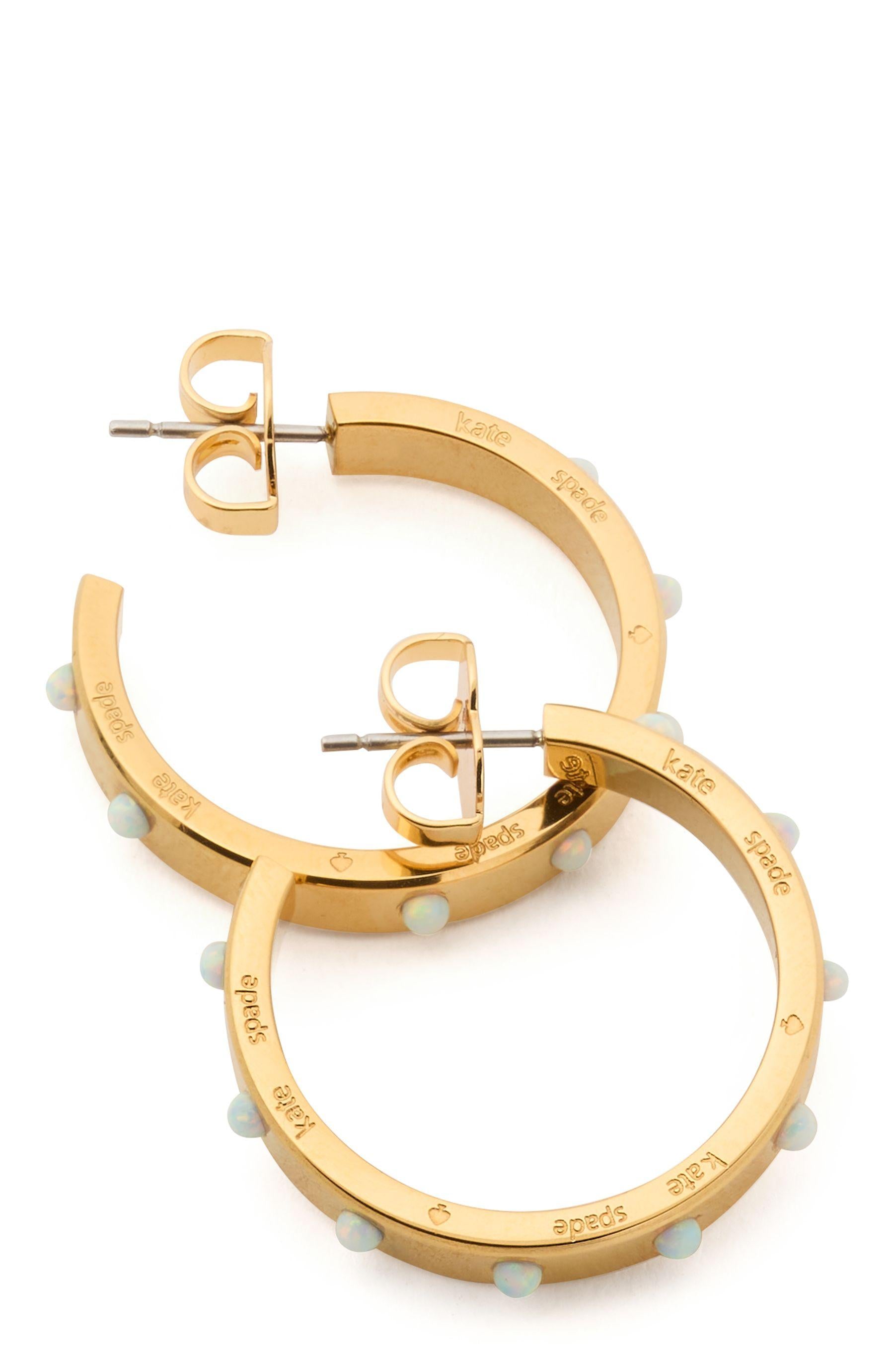 KK649-Set In Stone Hoops-Opal