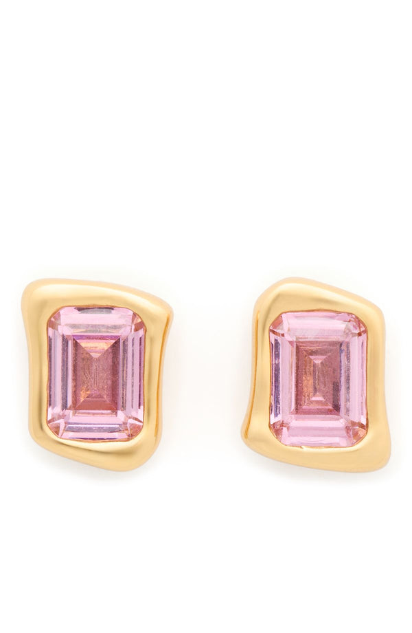 KL349-Molten Glass Studs-Light Pink