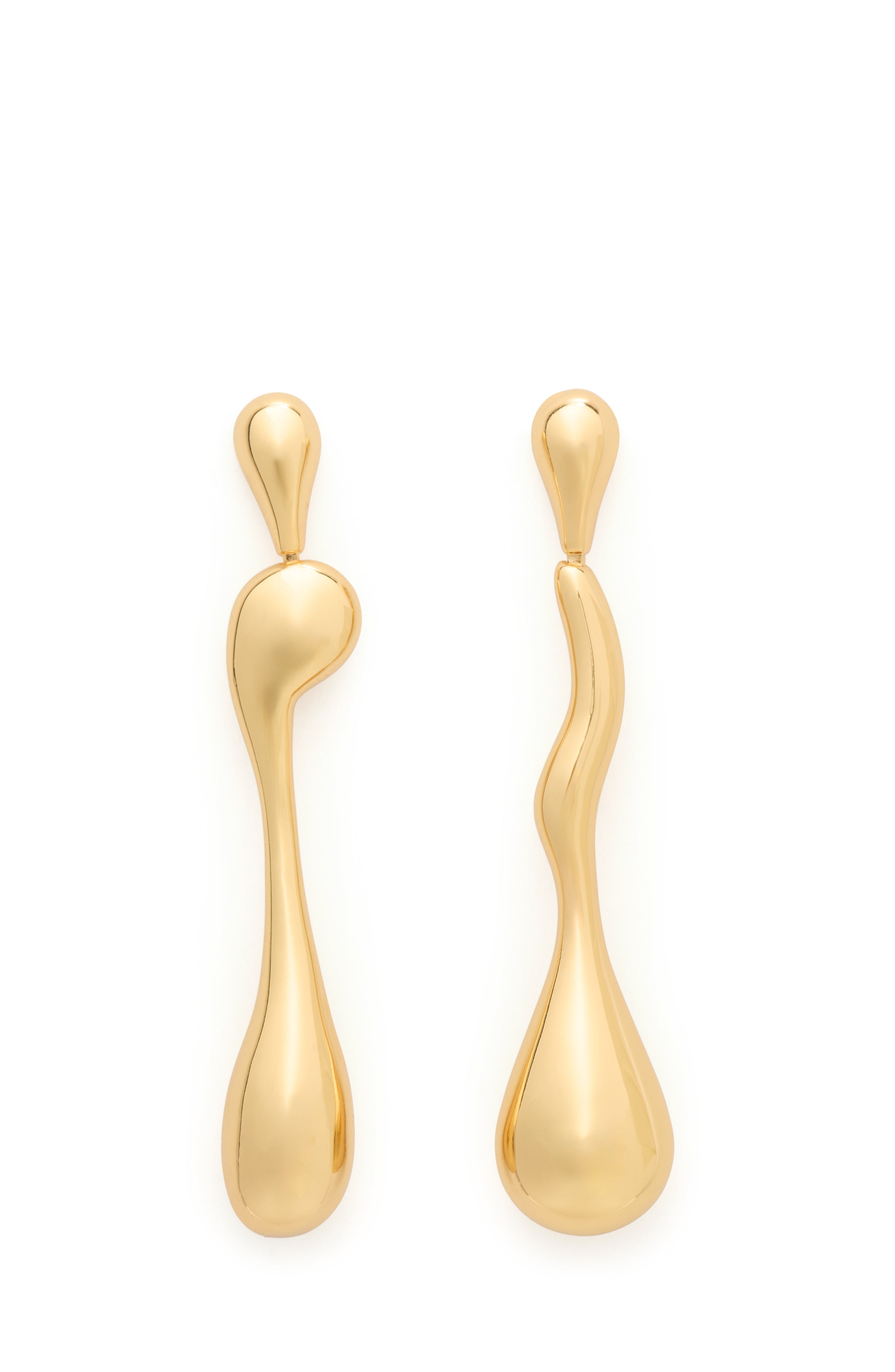 KL353-Molten Linear Earrings-Gold