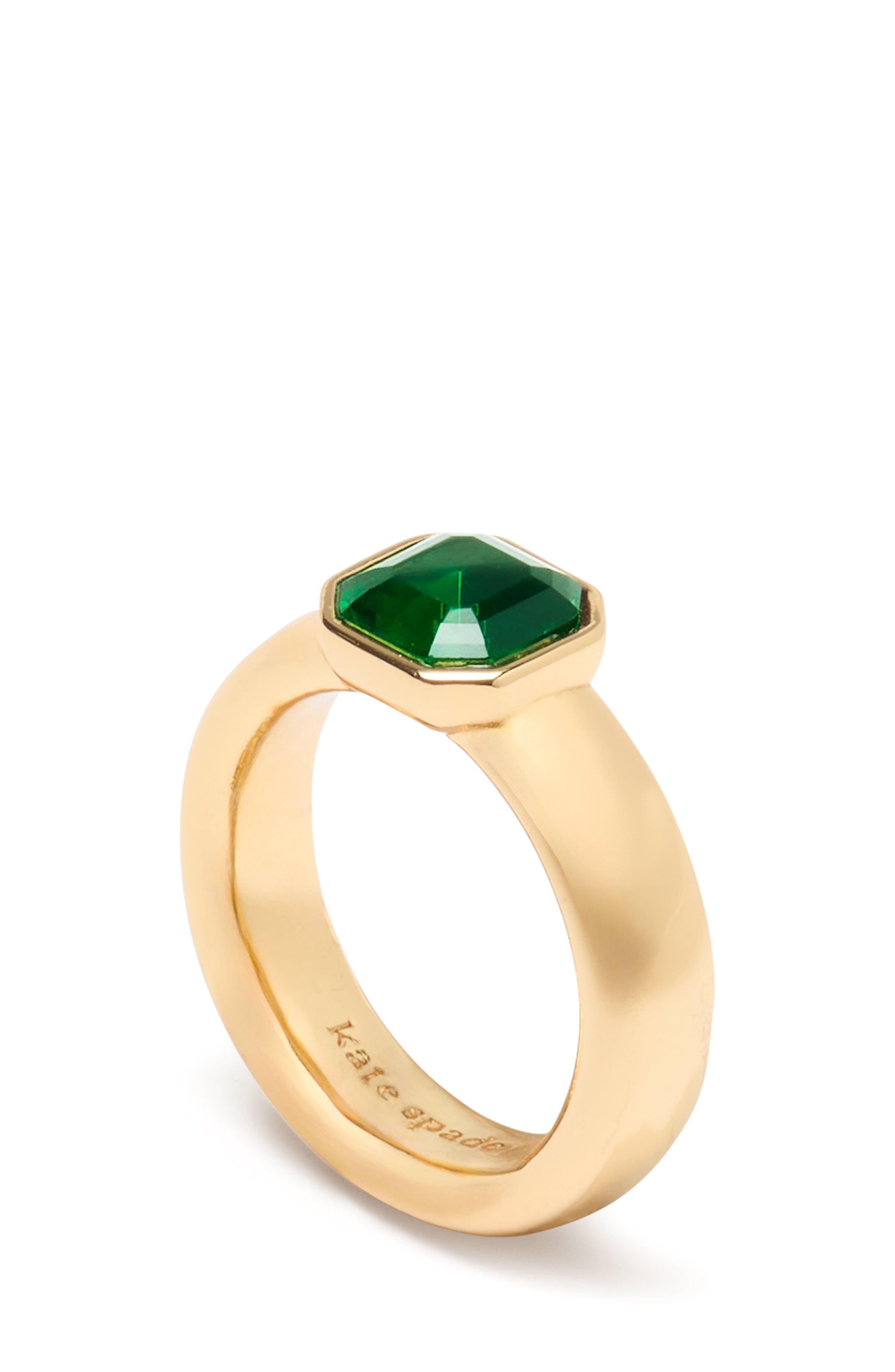 KL375-Keep Sparkling Asscher Ring-Emerald