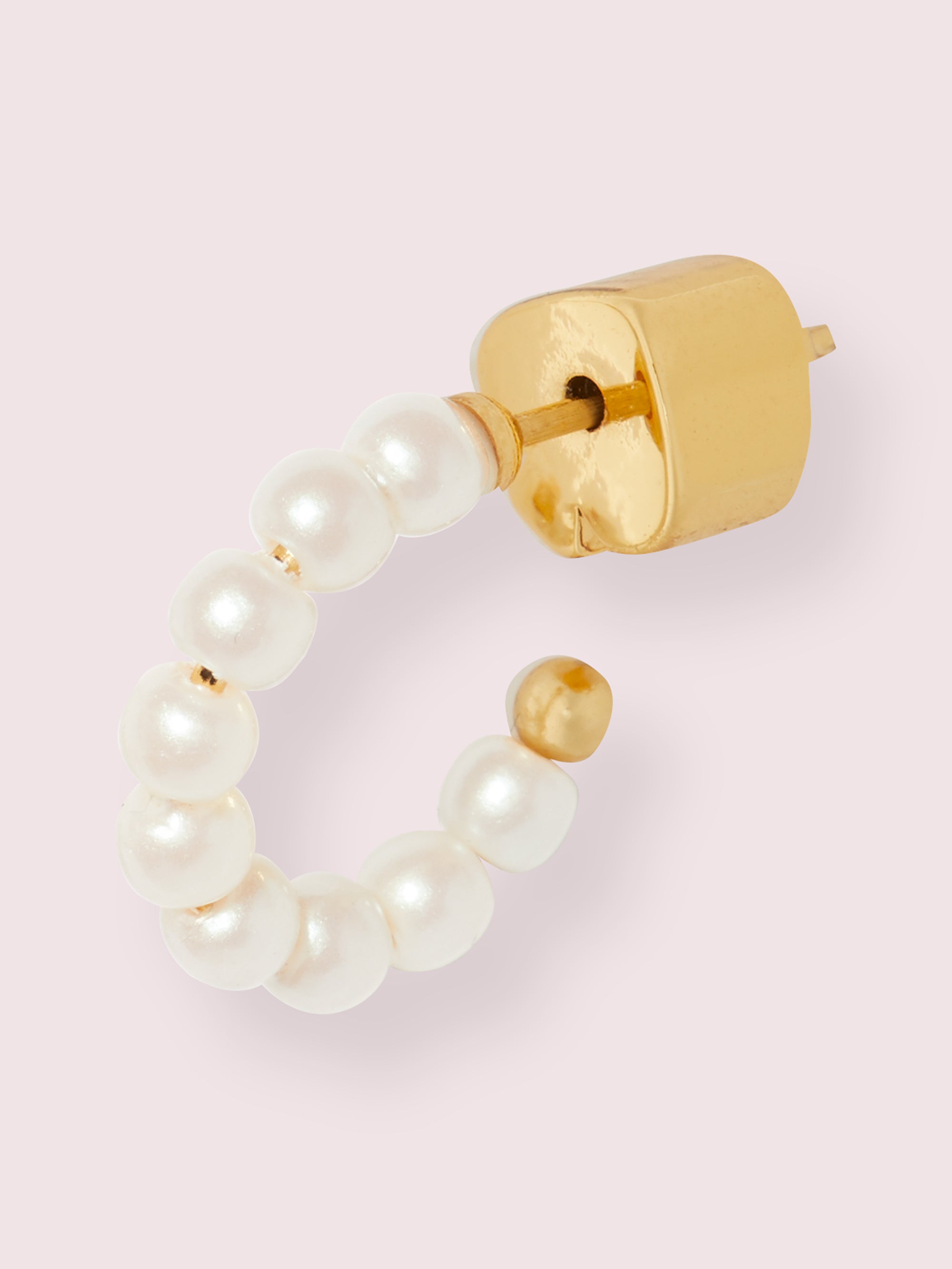 WBR00026-mini pearl huggies-CREAM/GLD