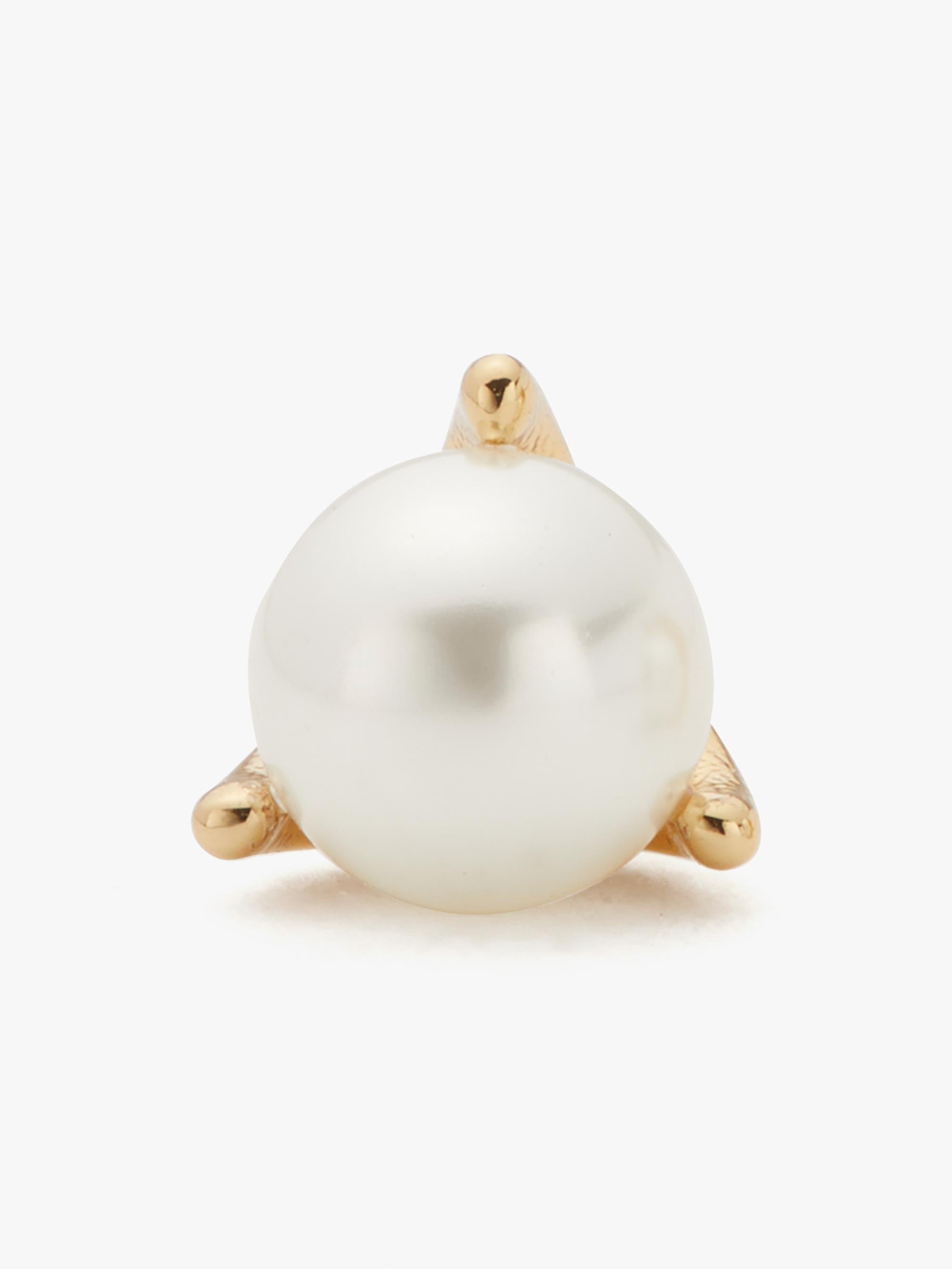 WBR00230-mini trio prong studs-CREAM/GLD