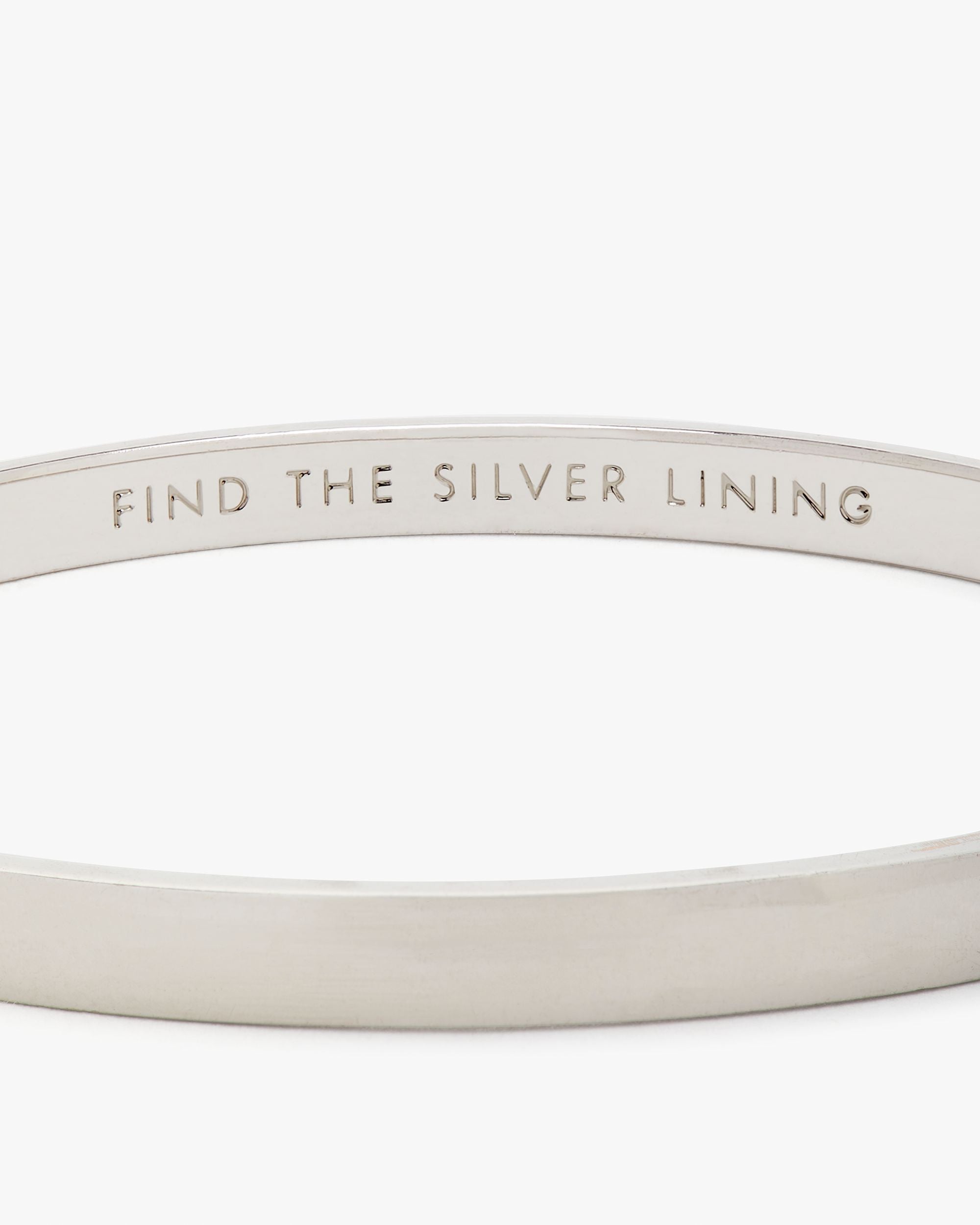 WBRU9167-Silver Lining Idiom Bangle-Silver.