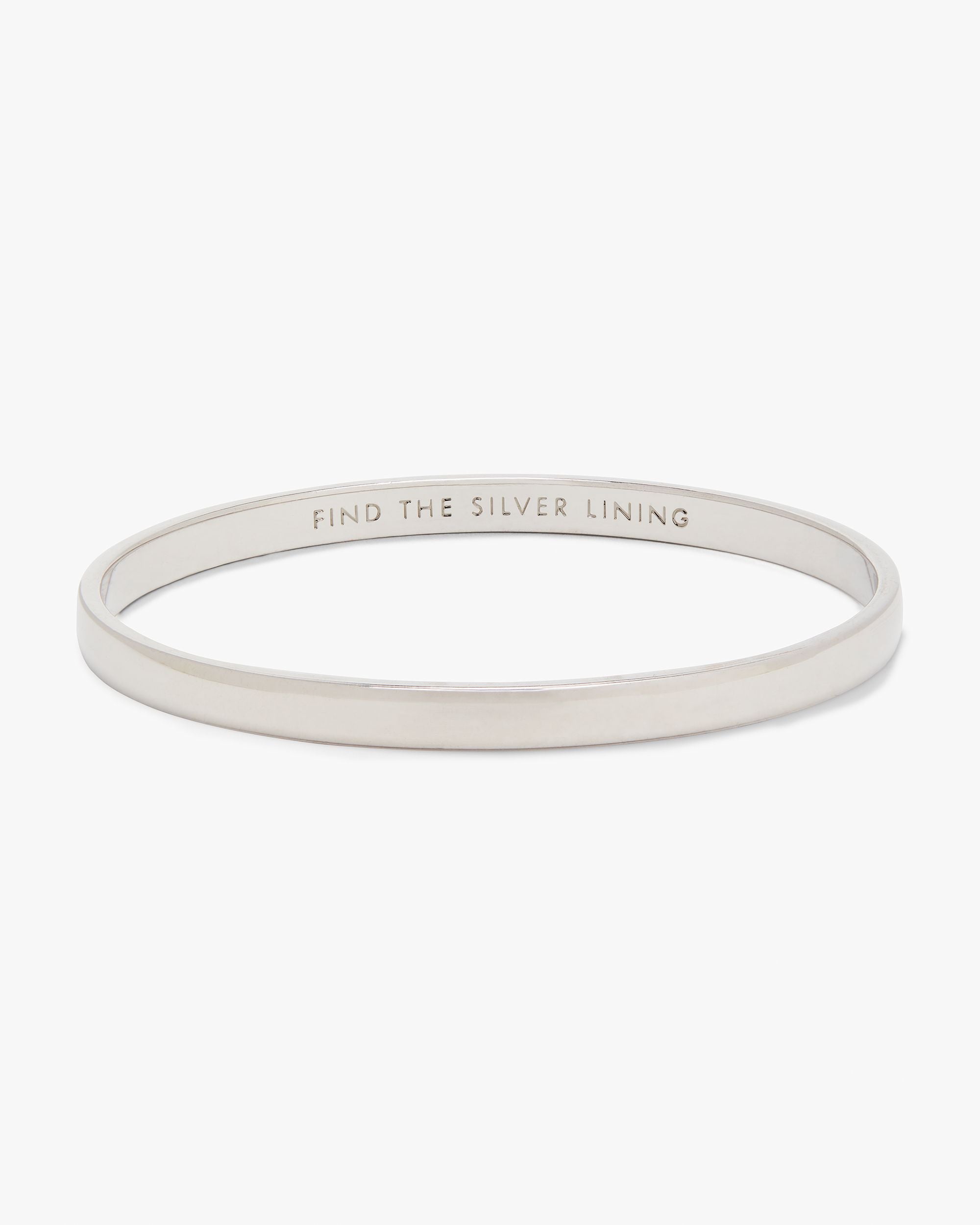 WBRU9167-Silver Lining Idiom Bangle-Silver.